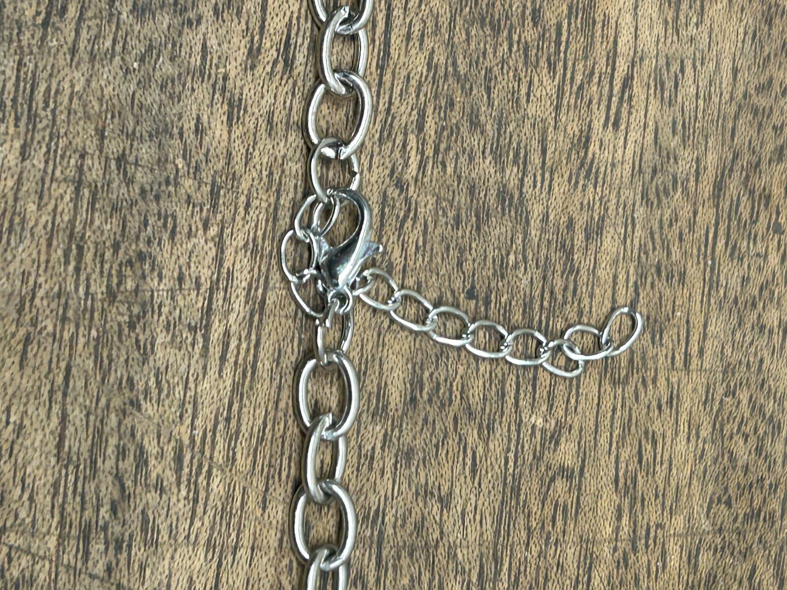 Turquoise mounted on Silver Tone Alloy & Magnetic Silver Chain Choker/ Necklace