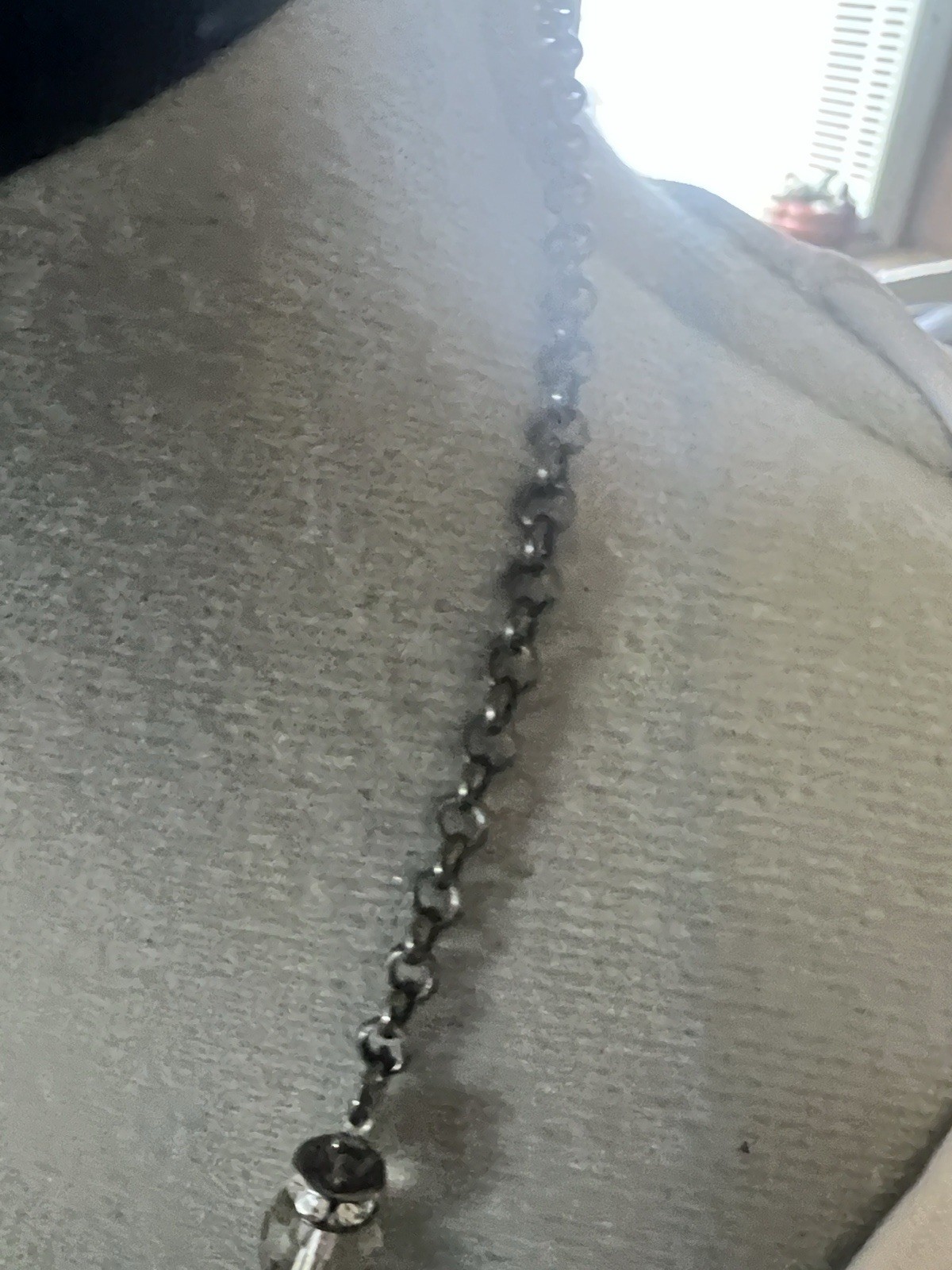 Silver Tone Cable Chain Necklace, Black Round Wrap Charm Pendant, Lobster