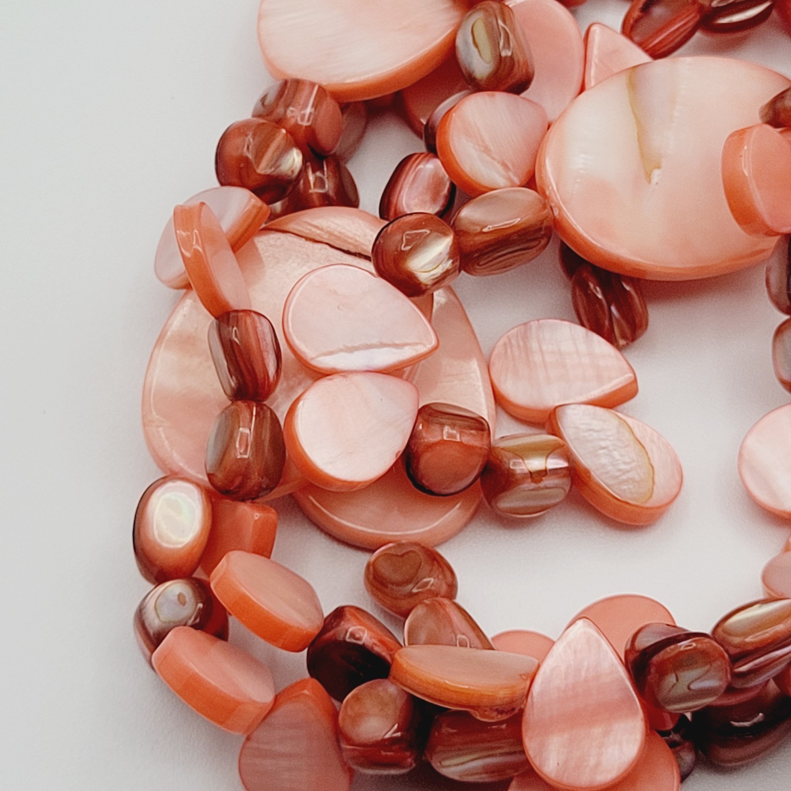 Multilayer Pink Shell Bib Necklace Artsy Beach Boho Vacation Cruise Statement