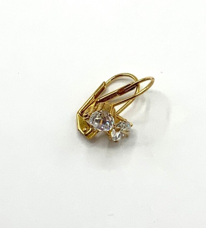 Lia Sophia “Shimmering” Gold Tone Cubic Zerconia Earrings Dangle