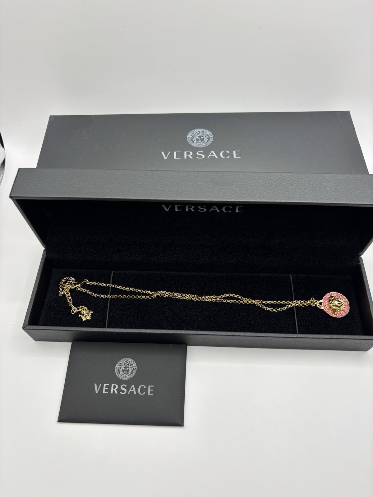 New Versace Necklace Metal+stras Gold $650 Retail Authentic