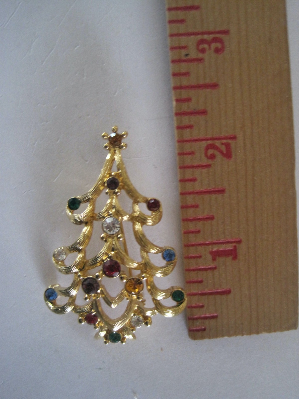 Christmas Tree Pin Monet Multicolor Rhinestones