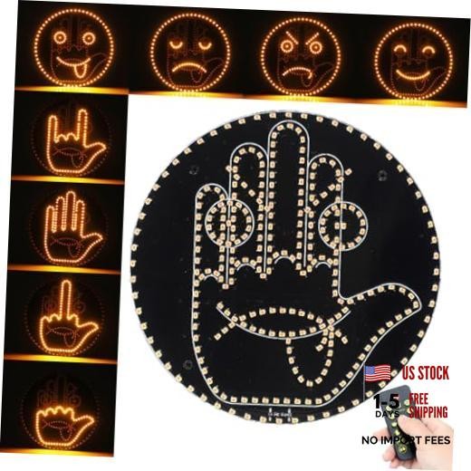 Finger Car Light with Remote – 4 Emojis & 4 Gestures – Cool LED Sign – Road