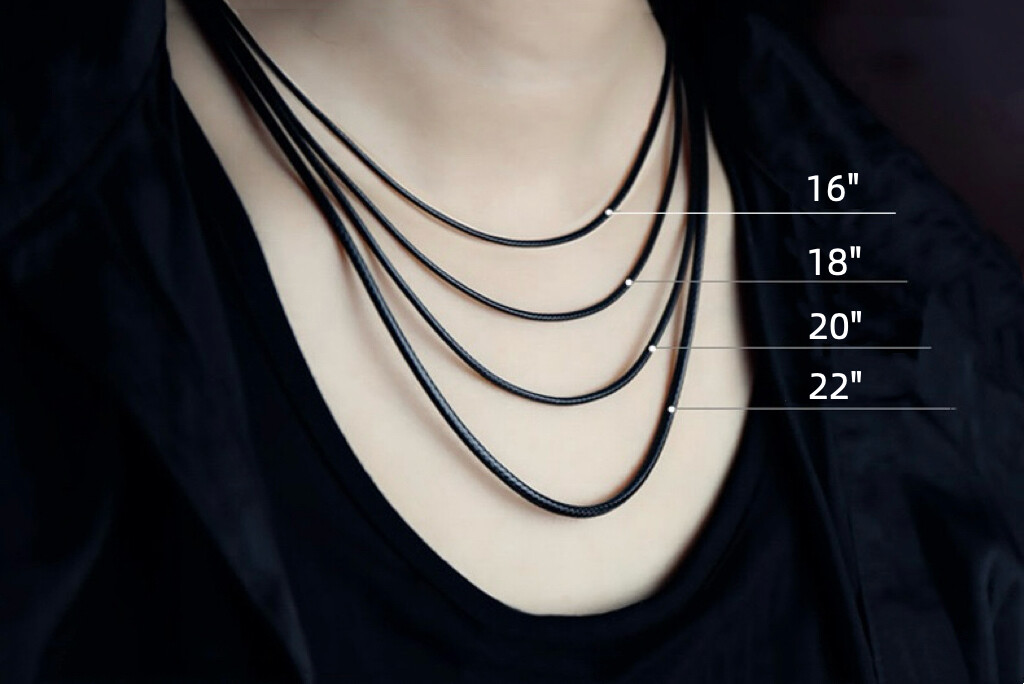1.0/1.5/2/3/4mm Black Woven Necklace Rope Leather Cord Stainless Steel 40-80cm