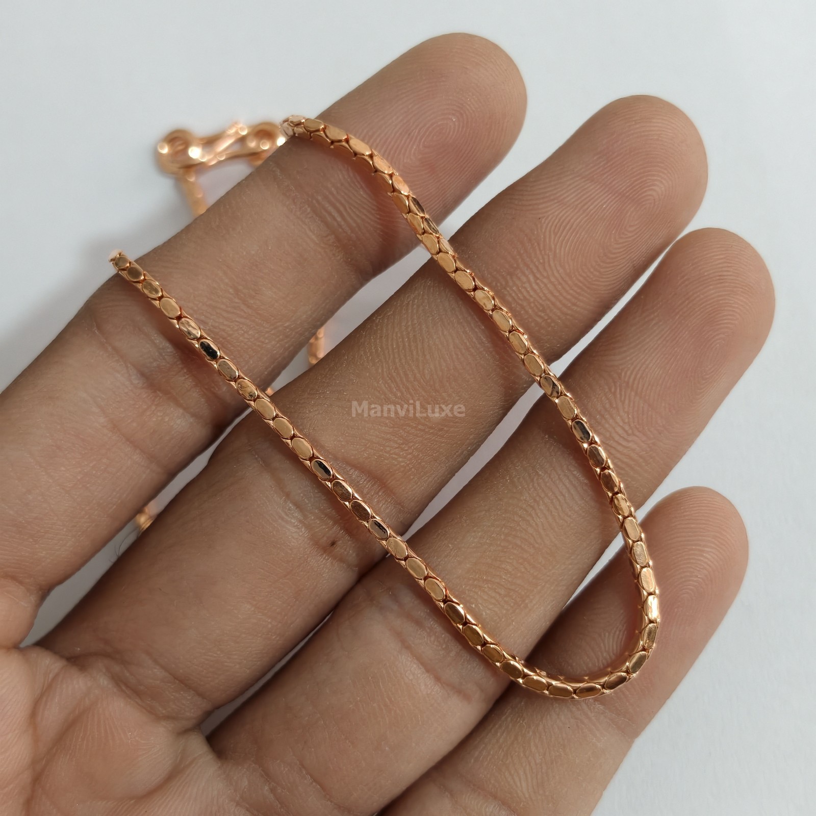 10″ Sleek pure copper 2mm Wheat Chain Artisan Handmade Healing Jewellery
