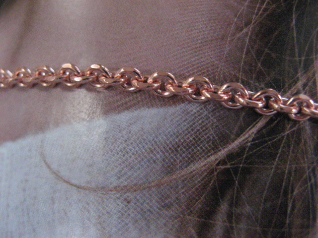 Solid Copper Chain CN729G – 1/8 of an inch wide. Available in 18 to 30 inches.