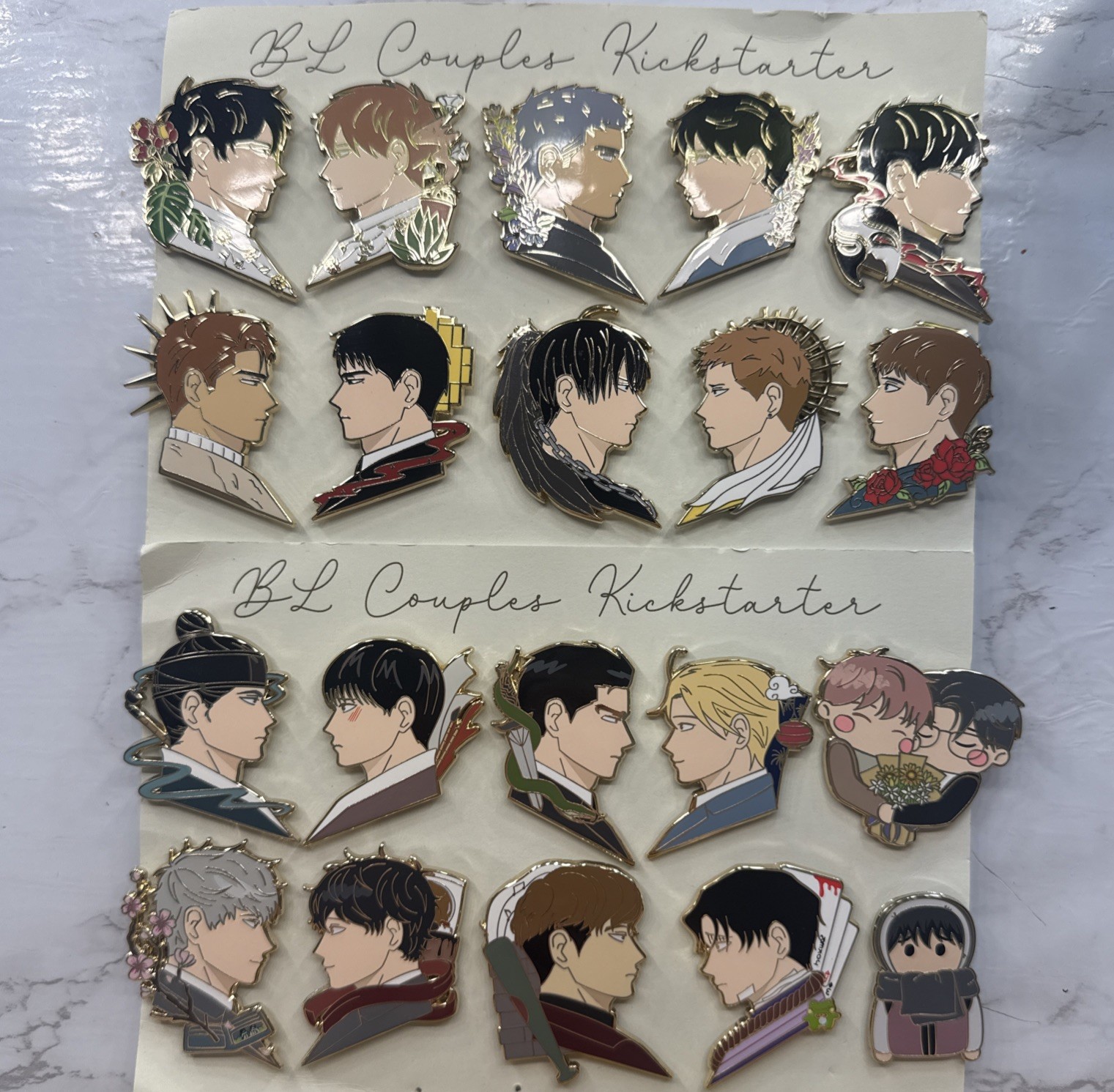 BL Boy’s Love Enamel Pins Set (20 Pieces) manga manhwa couples