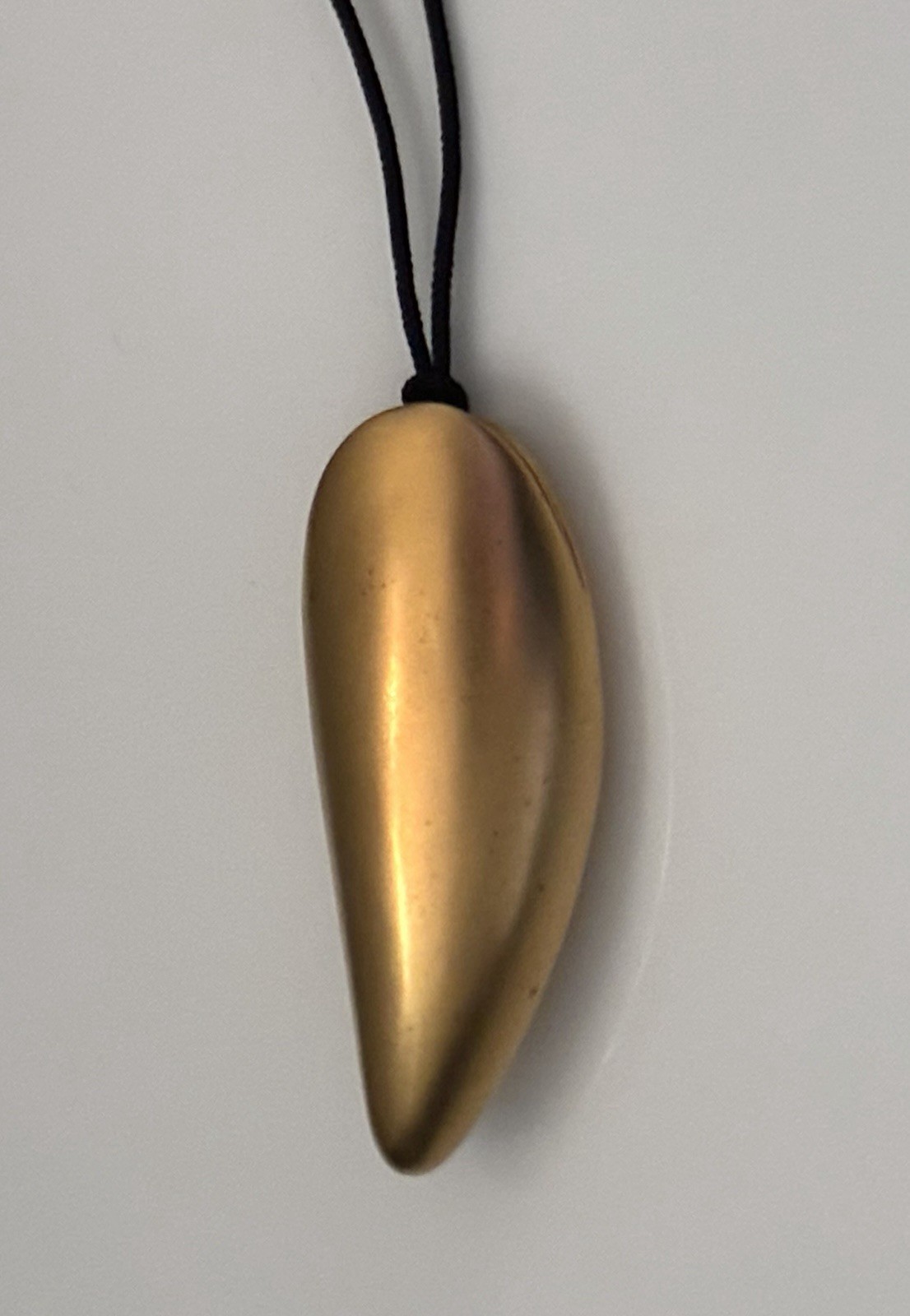Ted Muehling Yellow Gold Plated Pendant Necklace On Black Fabric Cord