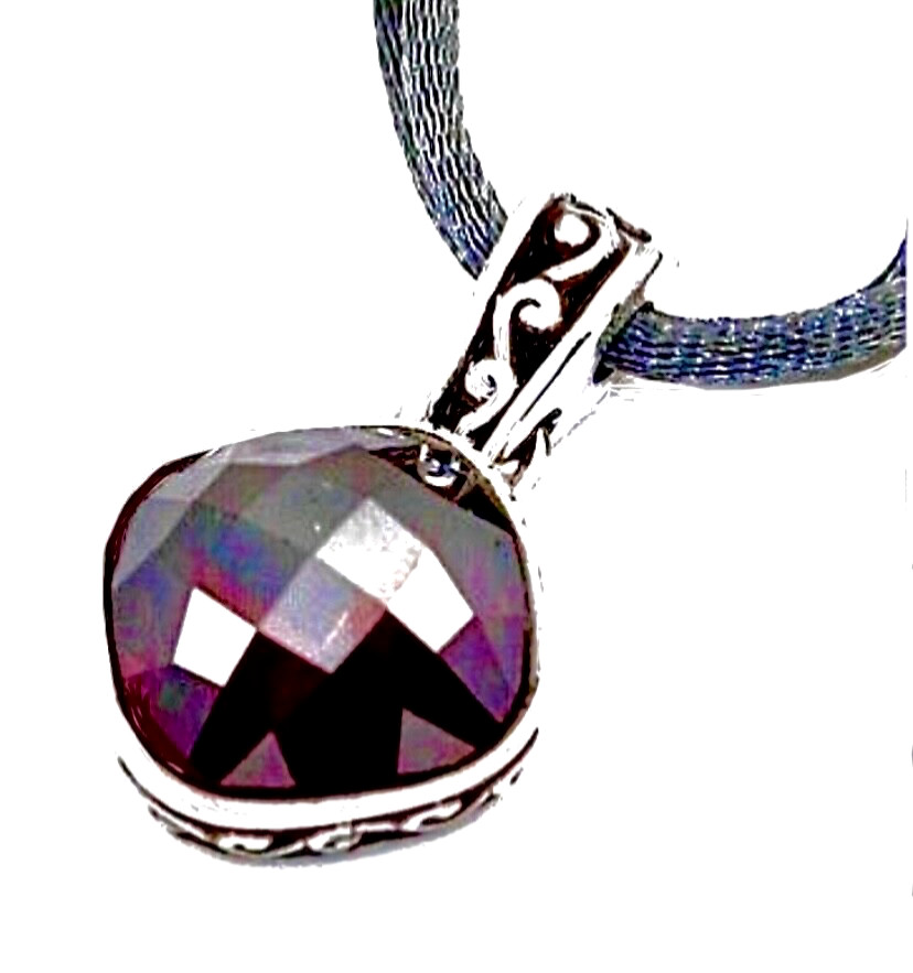 BRIGHTON VENUS RISING DEEP BURGUNDY/MERLOT SWAROVSKI DARKGRY SATIN NCKLC NWT✨VTG