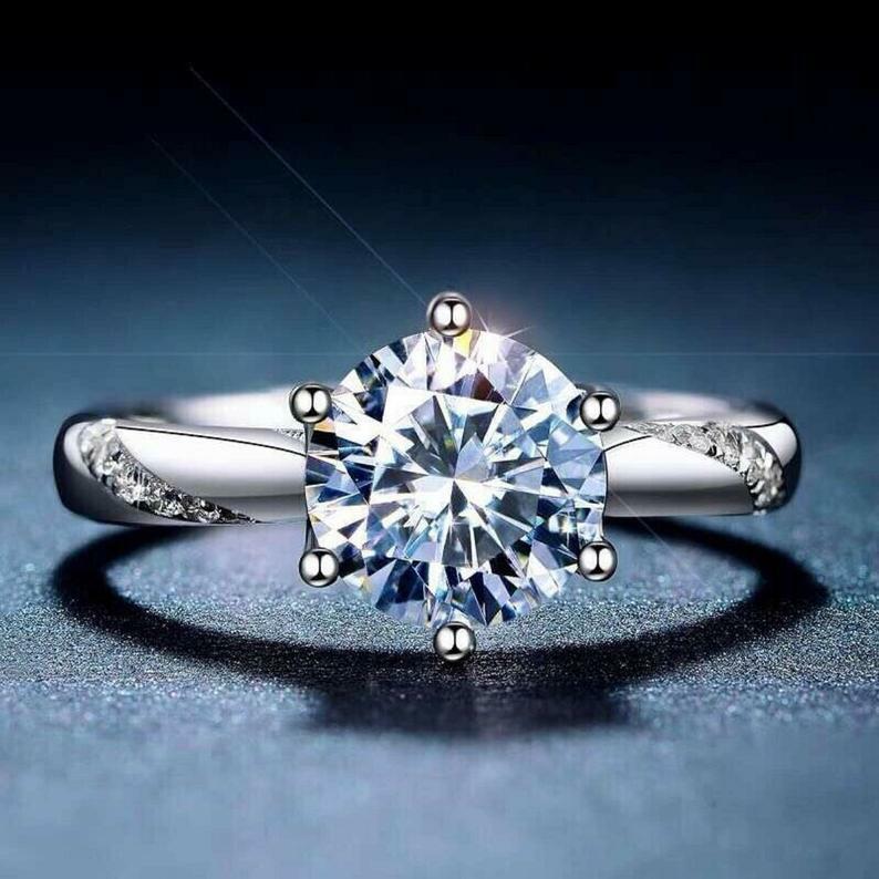 9mm Women’s AAA Cz Exquisite Concise Rou Ring White Gold Filled Gift Size 6-10