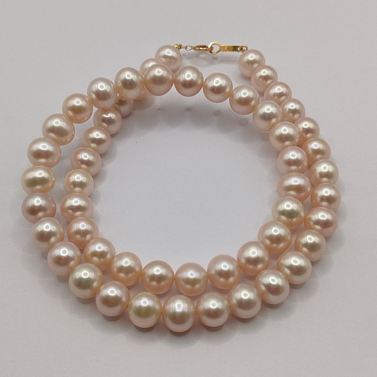 Akoya Pearl Necklace 7.6mm 18K Gold Clasp 40cm Length From Japan