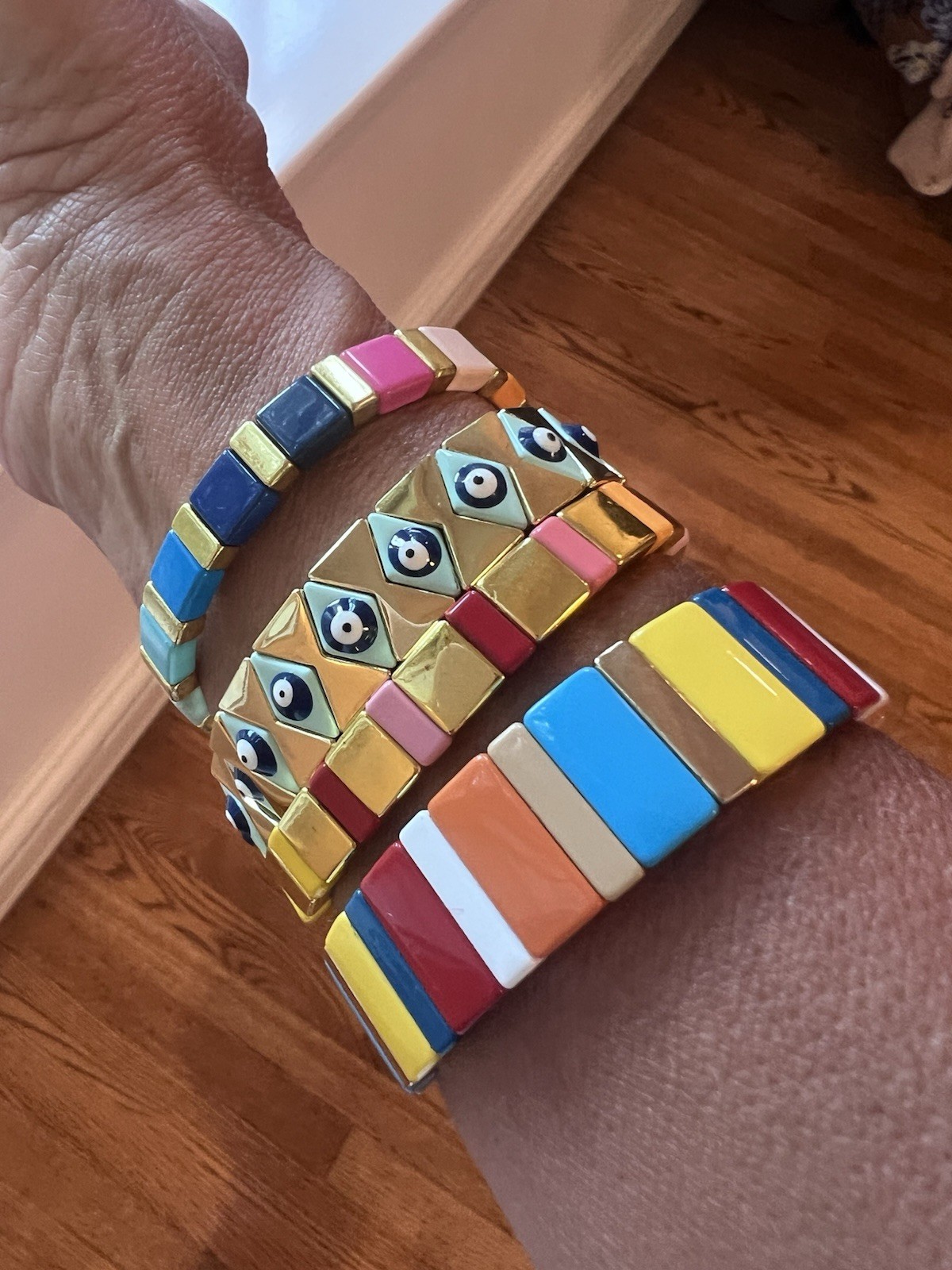 colorful stretch bracelets/ stackable