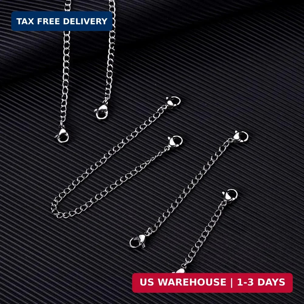 ⛓️ Sterling Silver Necklace Extenders Set – 5 Sizes for Perfect Fit
