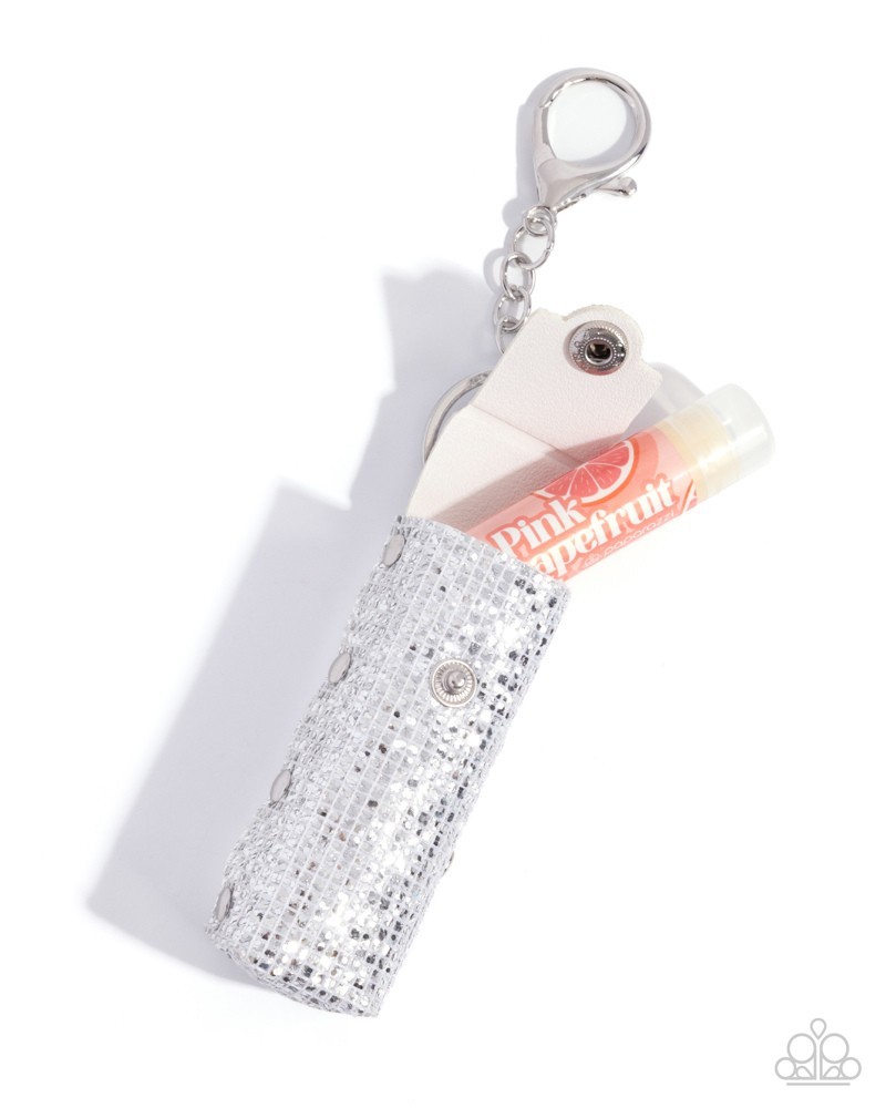 Paparazzi Disco Delight – Silver- Sequins – Snap Closure – Clasp – Bag Charm