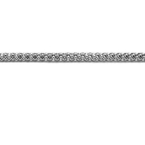 Sterling Silver RHODIUM POPCORN chain necklace 2.5mm