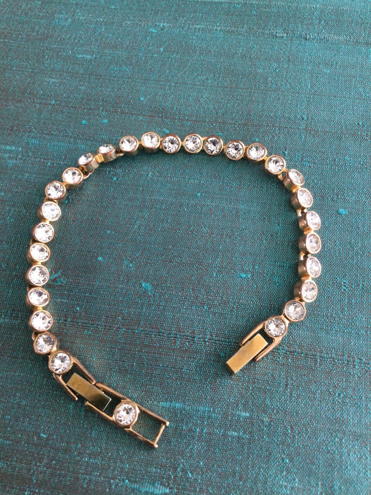 Genuine Signed Swarovski Vintage Gold Tennis Bracelet PLEASE READ DESCRIPTION