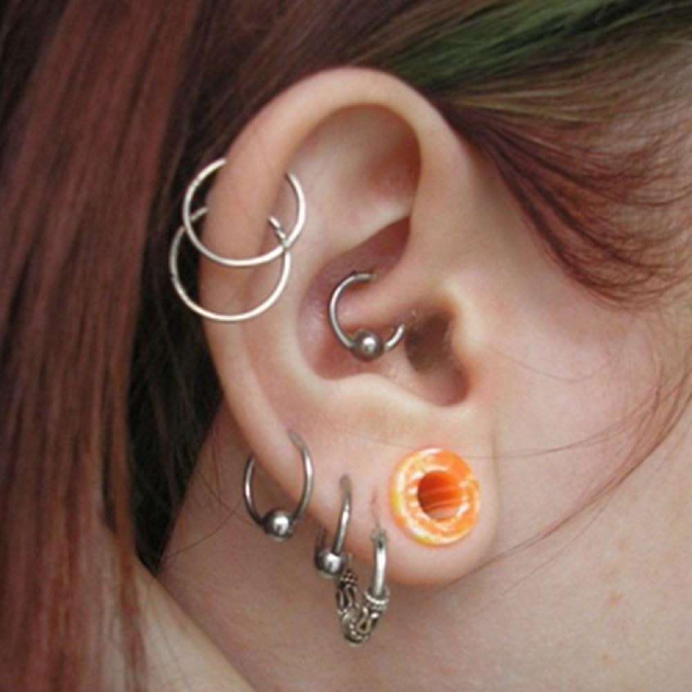 5Pcs Stainless Steel 16G 18G Sleeper Hoop Earrings for Women Men Septum Hinge…
