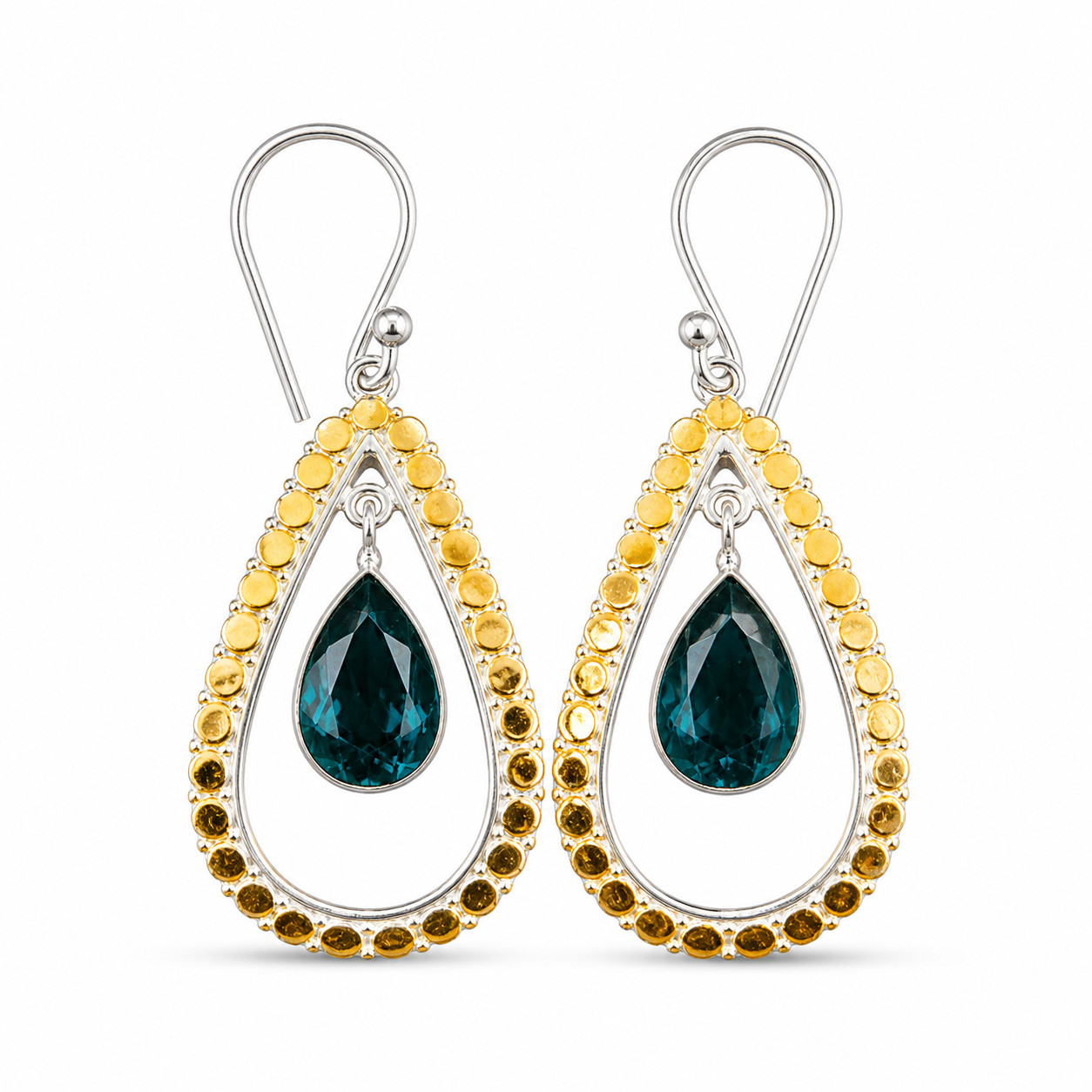 925 Silver Apatite Gemstone Earrings Handcrafted Jewelry 2.27″ For Birthday Gift