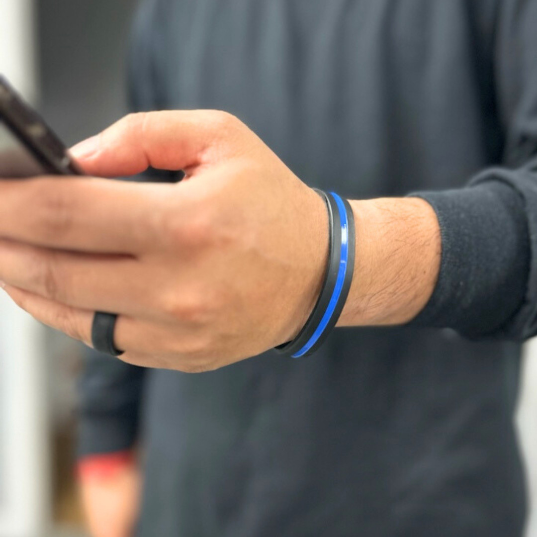 Bulk Blue Line Silicone Wrist Bands (100pk/ 50pk/ 25pk/ 10pk) Adult and Child