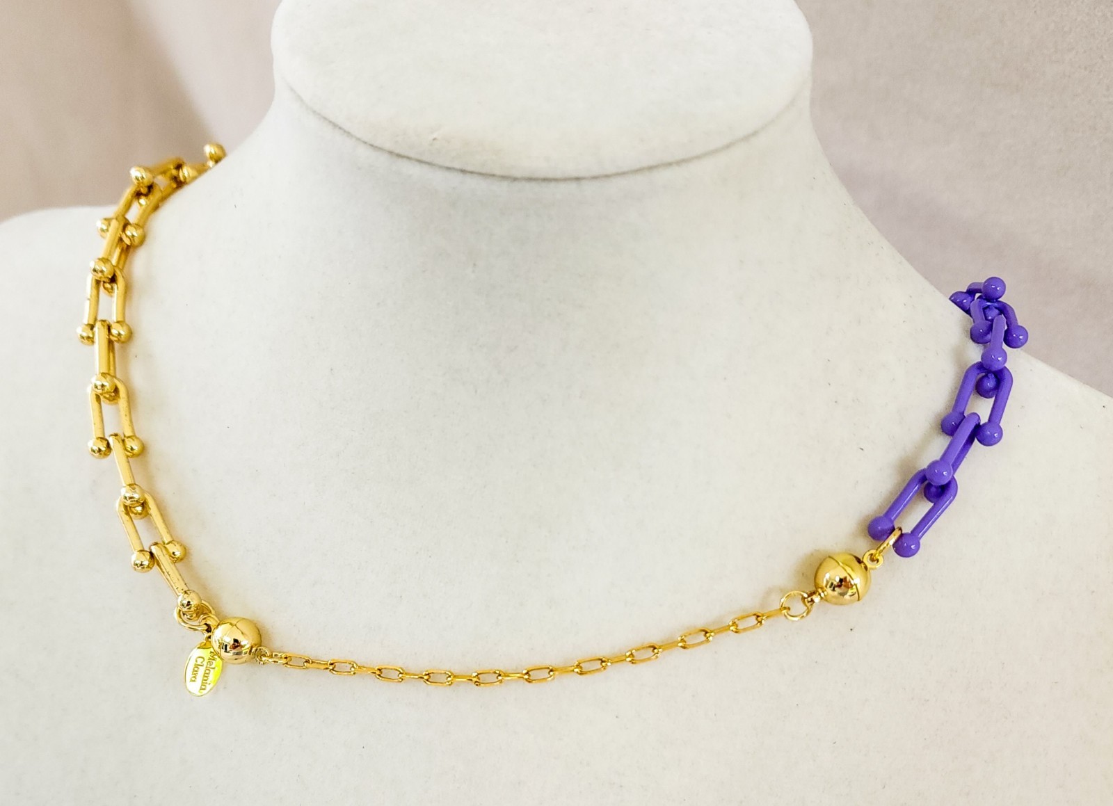 Melania Clara Necklace Lot Of 6 Color Enamel Gold Plated Multi Color Variety