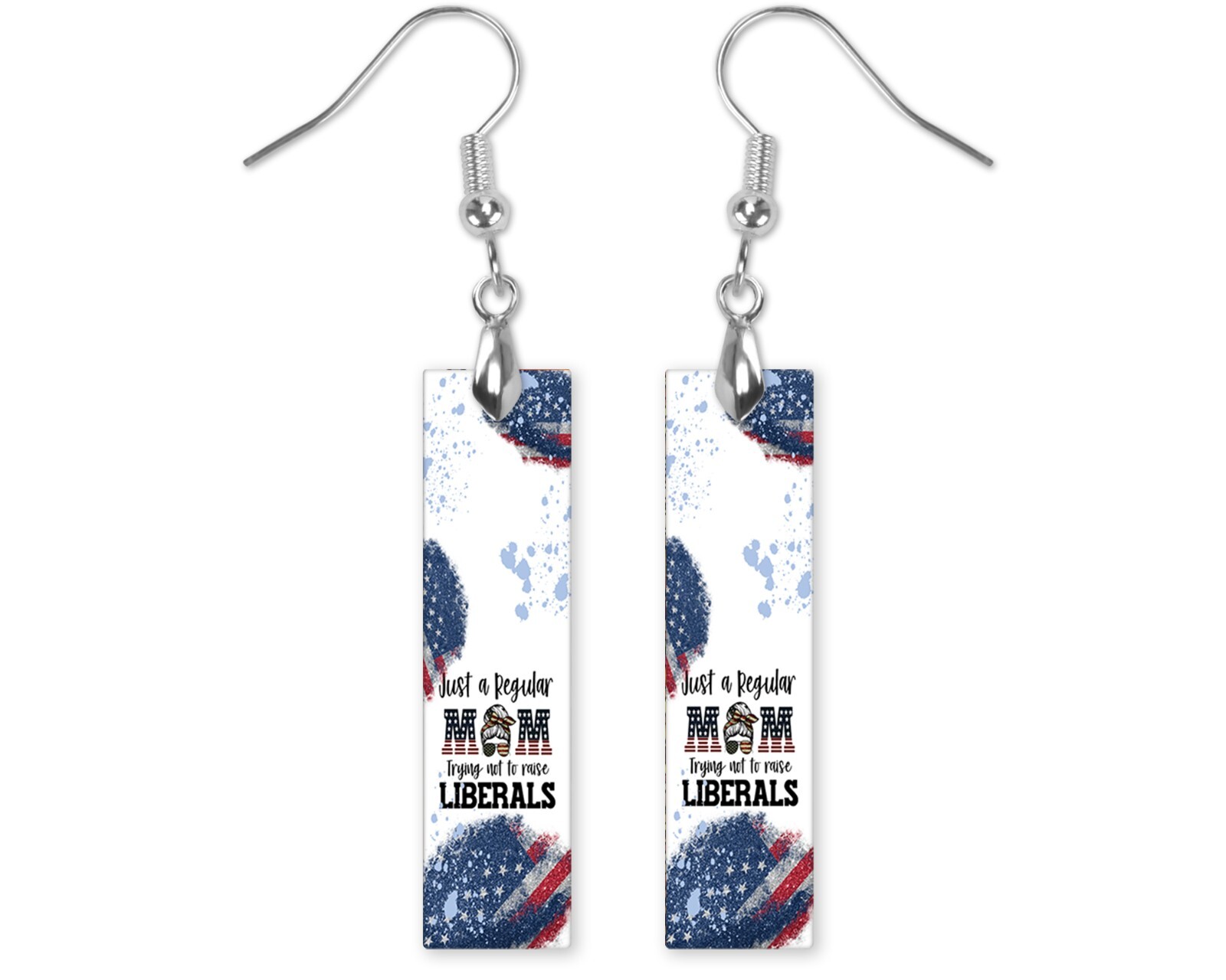 Earrings Just Regular Mom Trying not to Raise Liberals Wood Bar Earrings Jewelry