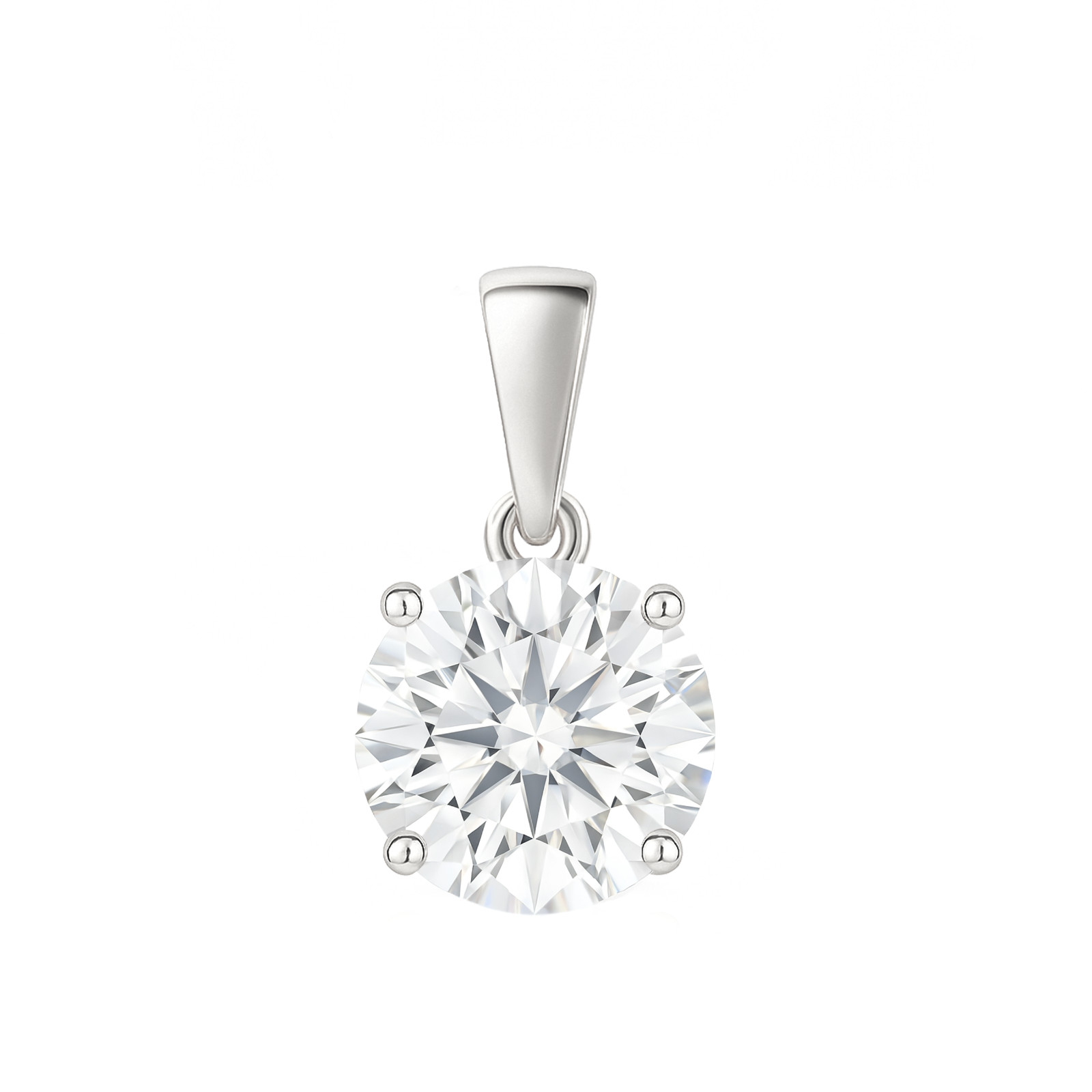 14K Gold Round Cut Moissanite Solitaire Pendant Only – Dangle Bail