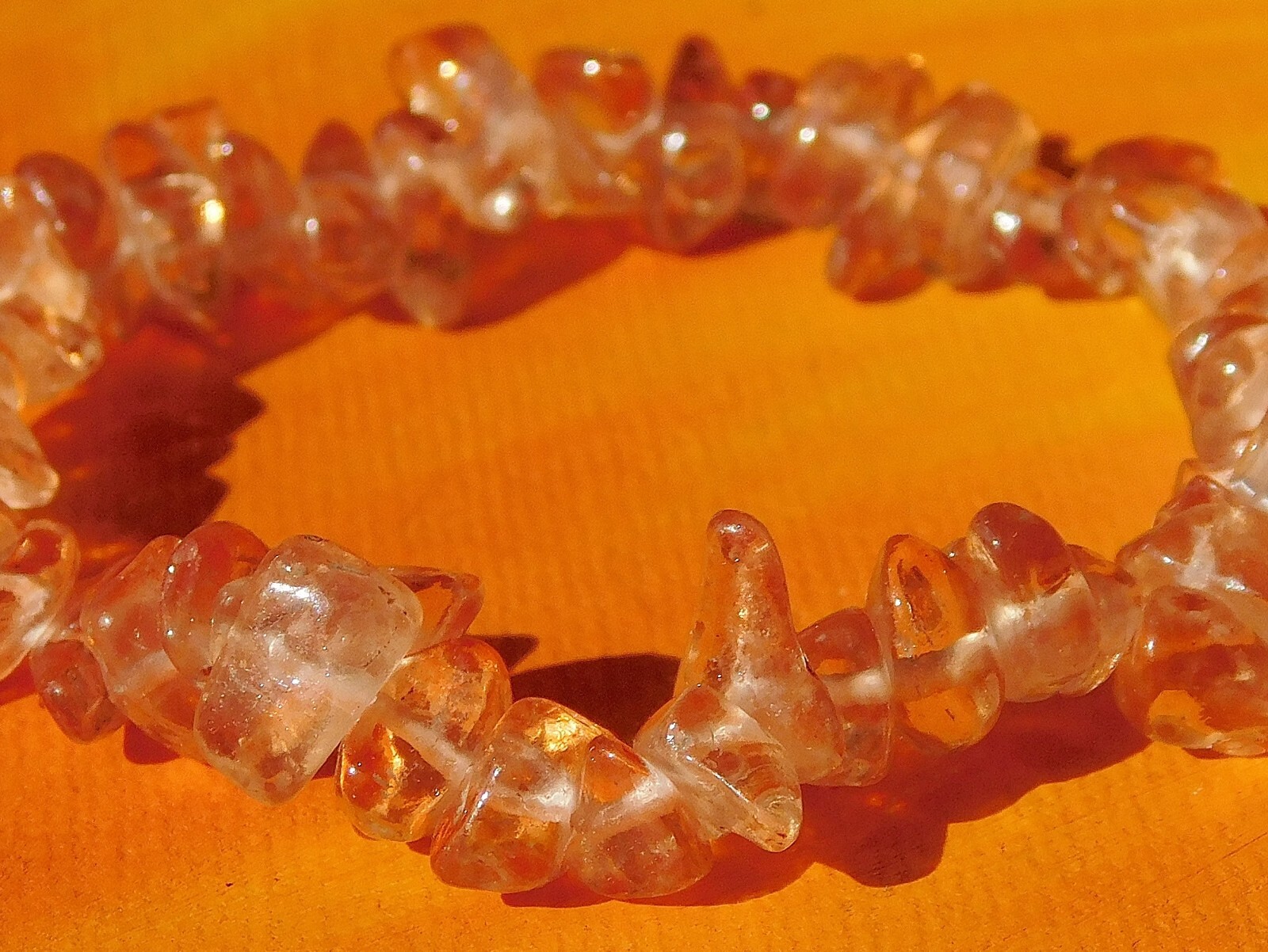Handmade To Order – Gemstone Chip Beaded Bracelet – Natural Rose Quartz.