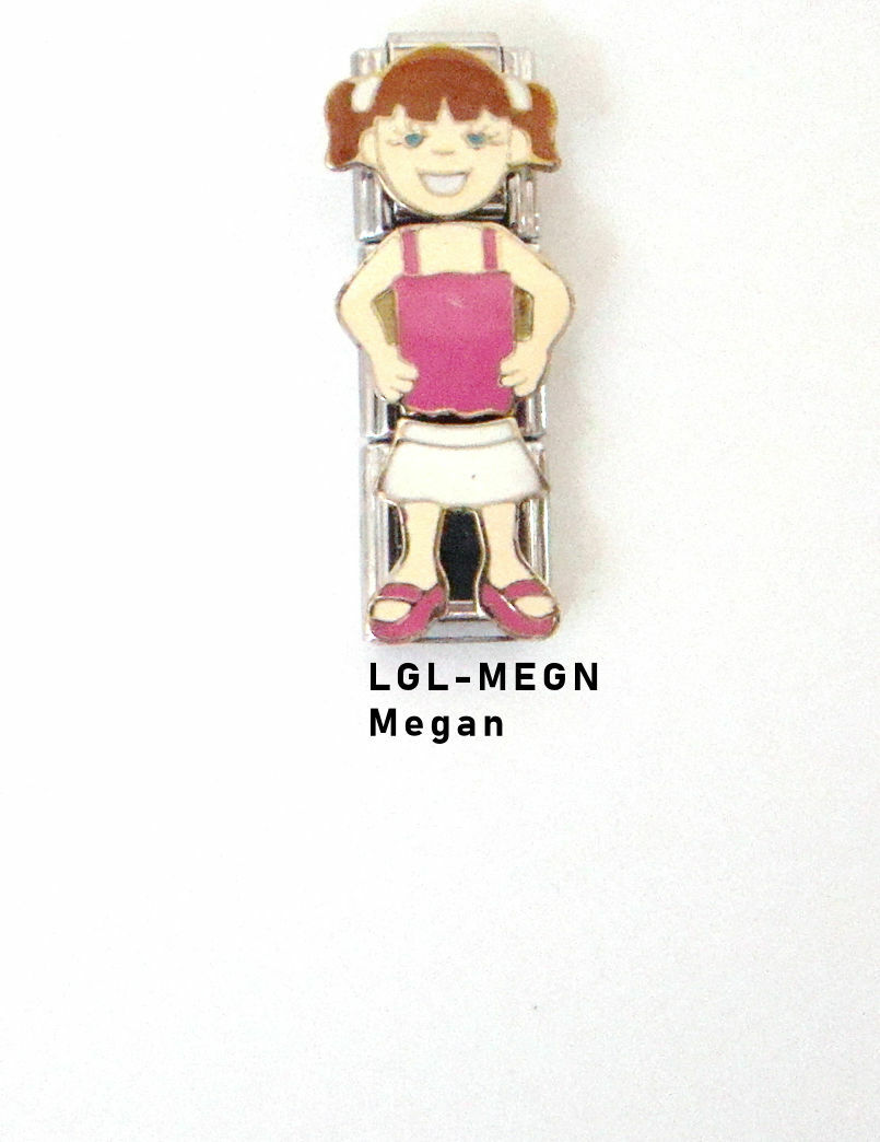 Stainless Steel 9MM Italian Charms 3 Part Charm Girls in Cute Outfits U PIK