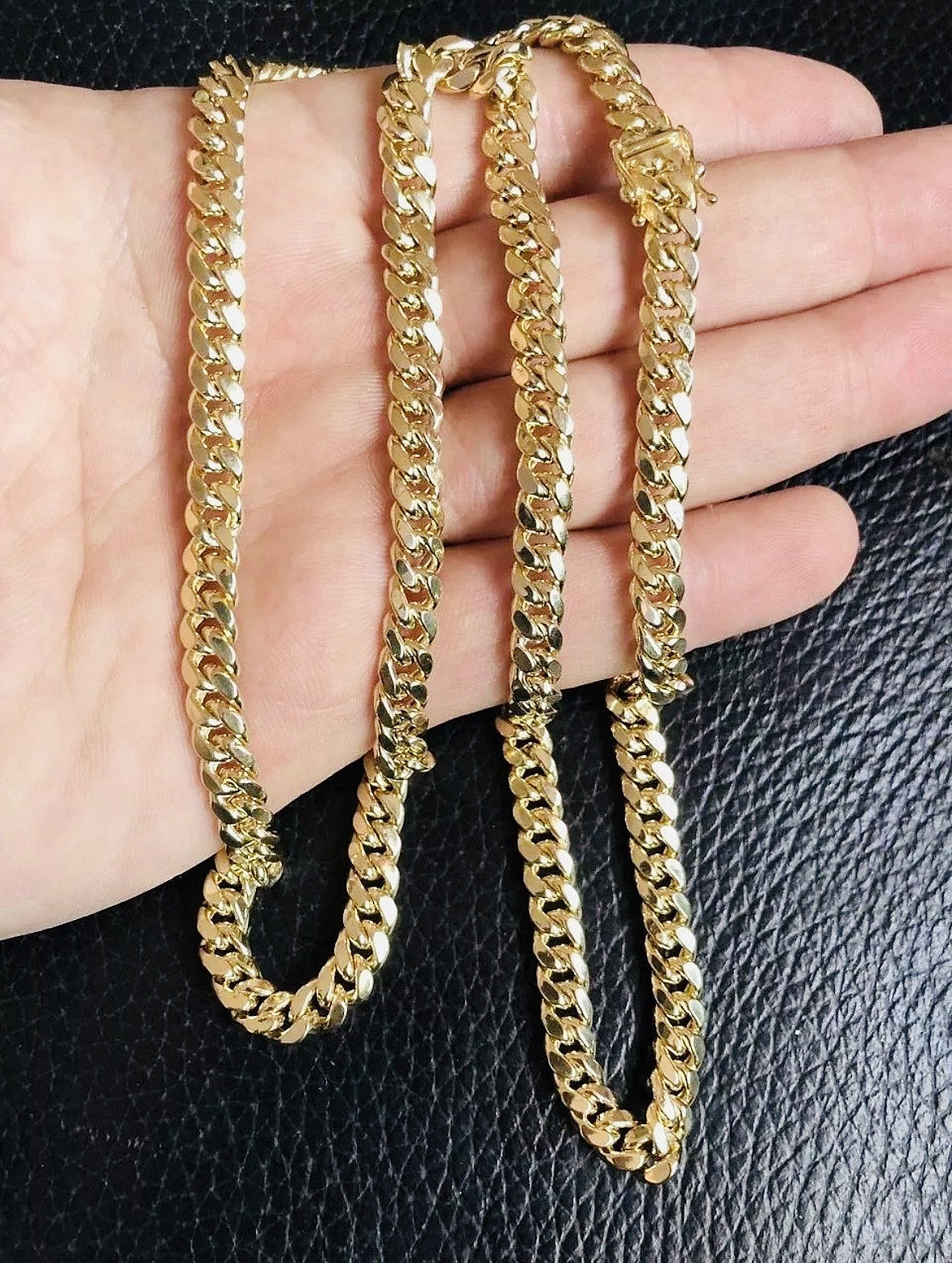 Men’s Solid 14k Yellow Gold 6mm Miami Cuban Link Chain 24″ Necklace