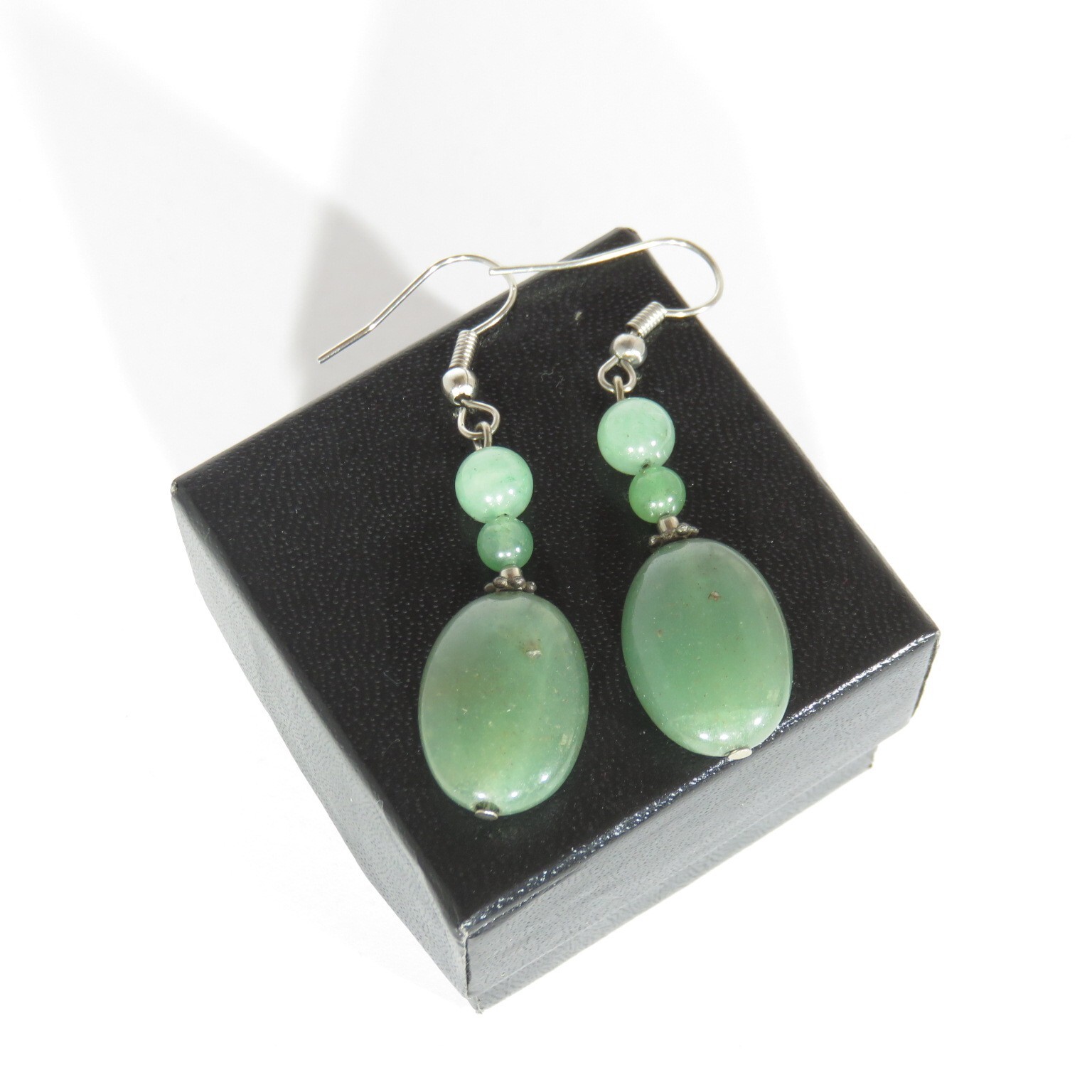 STUNNING GREEN AVENTURINE DROP/DANGLE EARRINGS