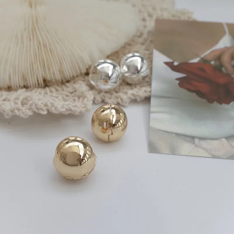 925 Sterling Silver Ball Huggie Earrings Women Minimalist Daily Jewelry