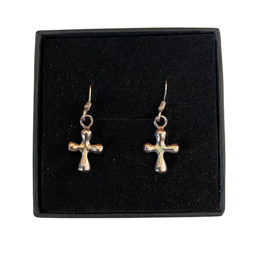 925 Sterling Silver Holy Cross Earrings Dangle Design Lightweight Approx 1 Grams