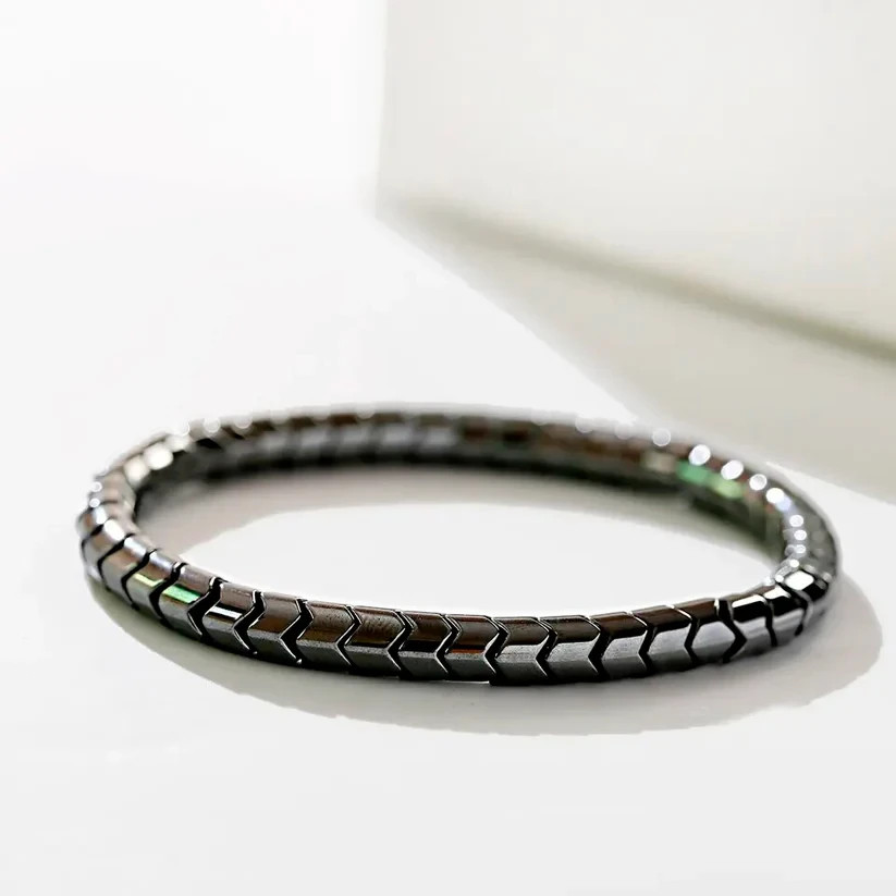 Magnetic Hematite Bracelet 8mm Beads Men Women Unisex Stretch Energy Balance