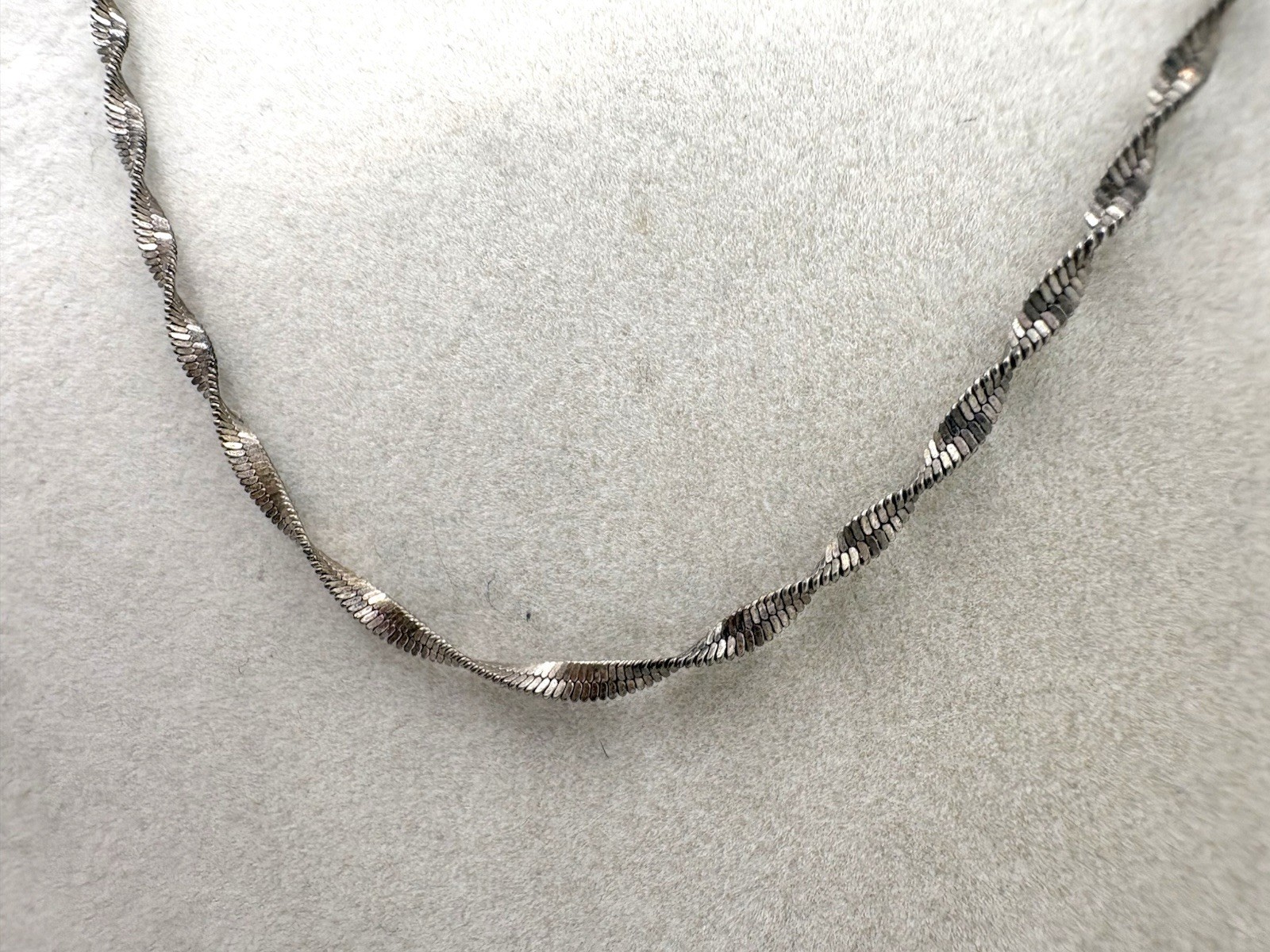 Silver Tone Twisted Herringbone Chain Bracelet & Necklace Set A Marriage Of Two