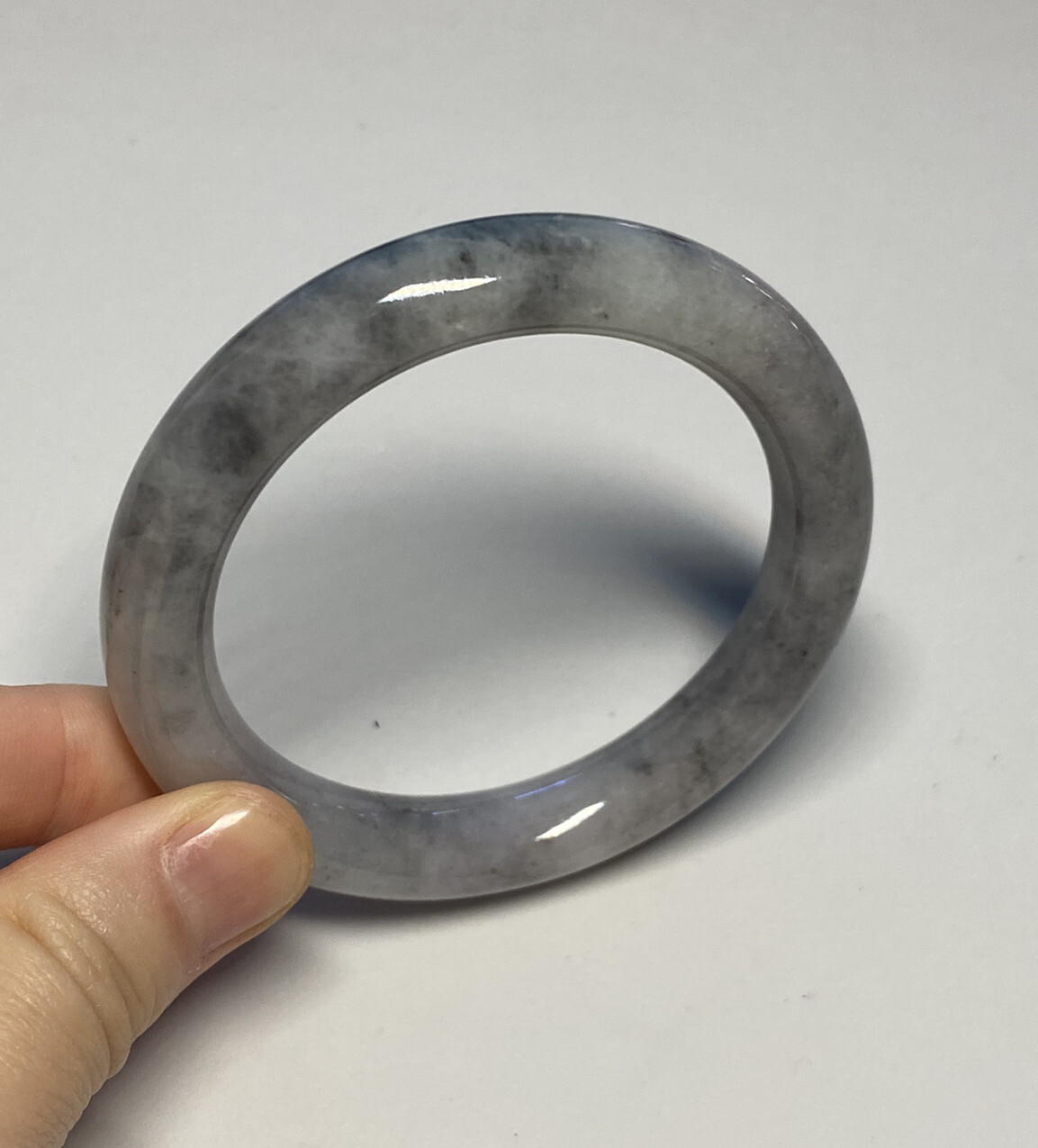 Jade Bangle 54.7mm 100% Natural Grade A Burmese Faint Pink Jadeite Multi-color