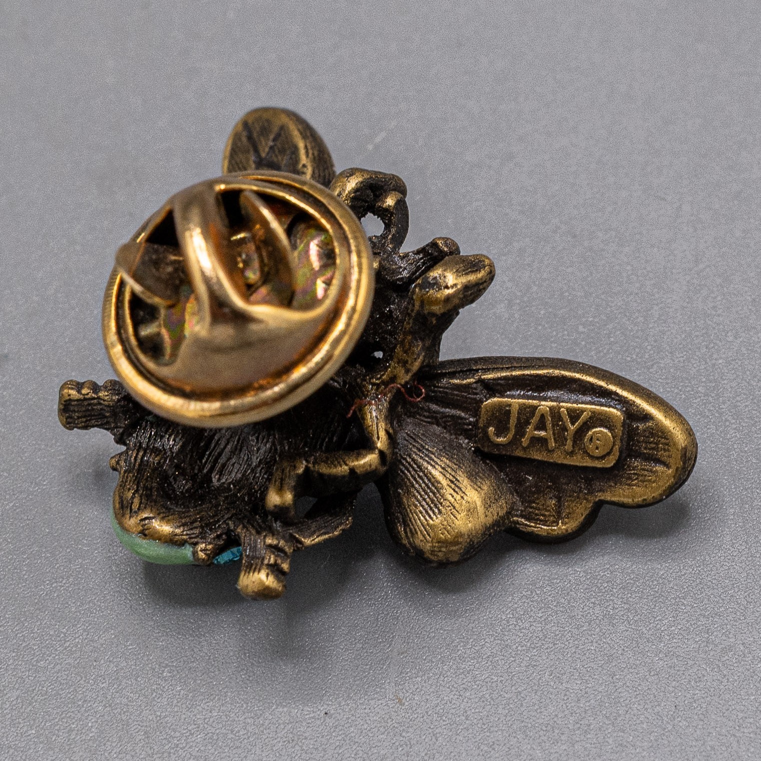 Jay Strongwater Green Bee Insect Pin Rhinestone Enamel