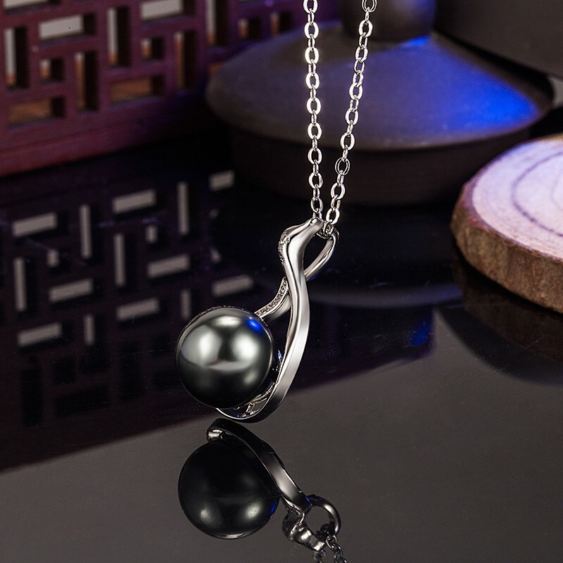9-10MM GENUINE NATURAL PERFECT ROUND BLACK TAHITIAN PEARL NECKLACE 18 INCHES