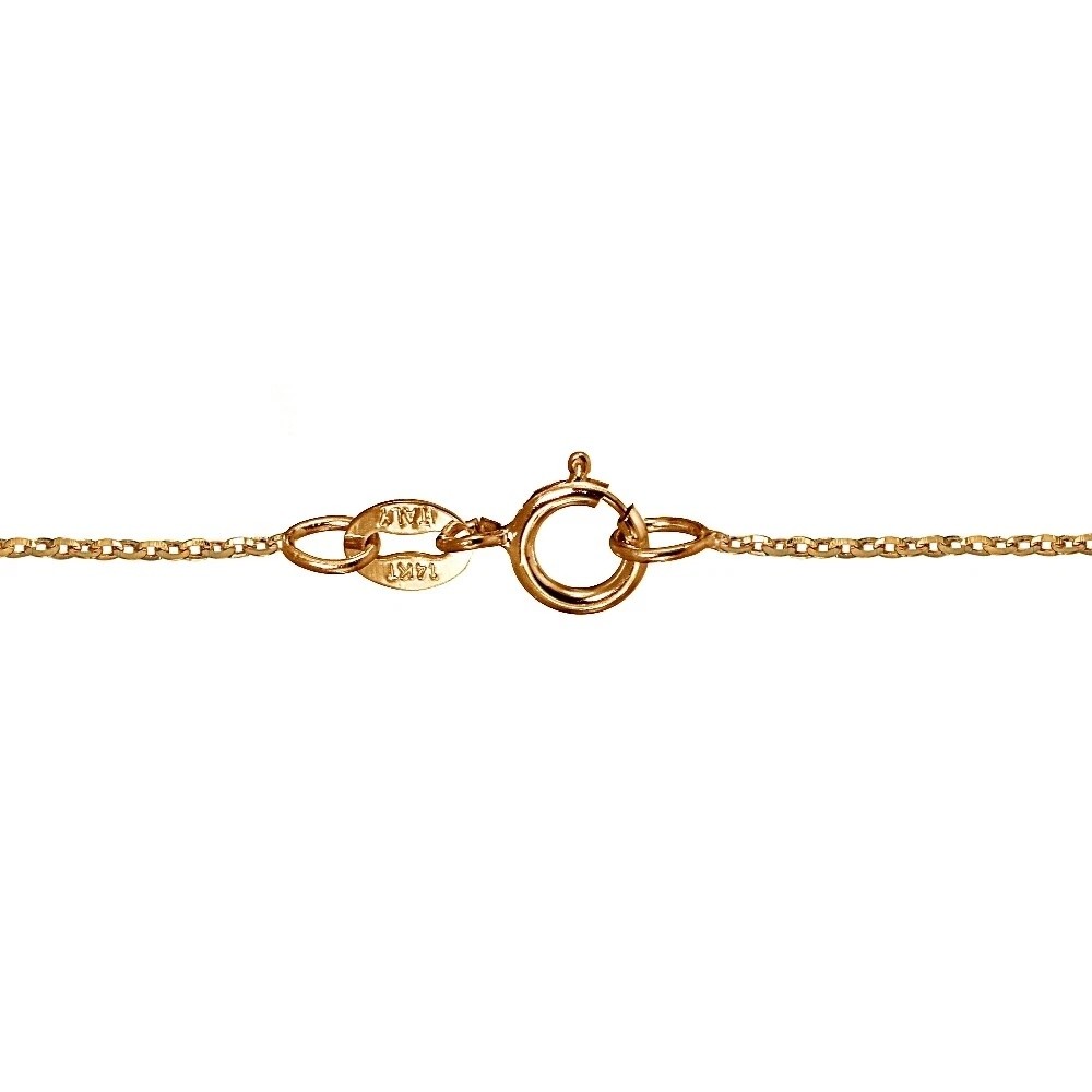 14K Rose Gold 1.4 Diamond-Cut Cable Italian Chain Necklace, 16 Inches