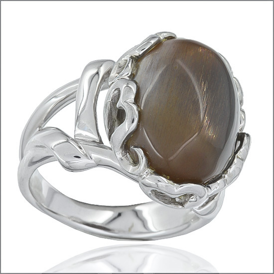 8.0ct Sunstone Cabochon In Sterling Silver Filigree Classic Ring Size 7.0 #91053