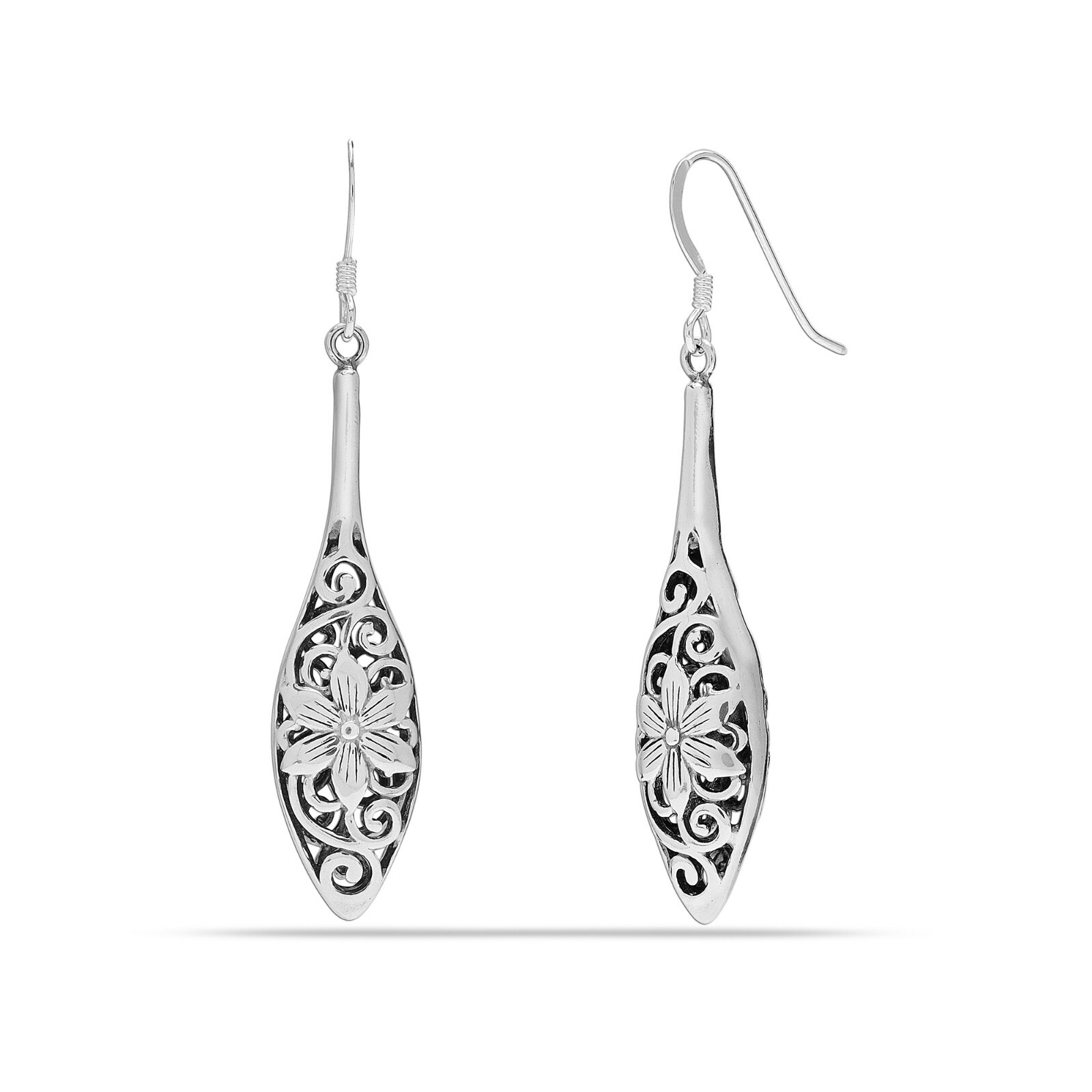 925 Sterling Silver Antique Jewelry Filigree Drop Dangle Earrings for Women 51MM