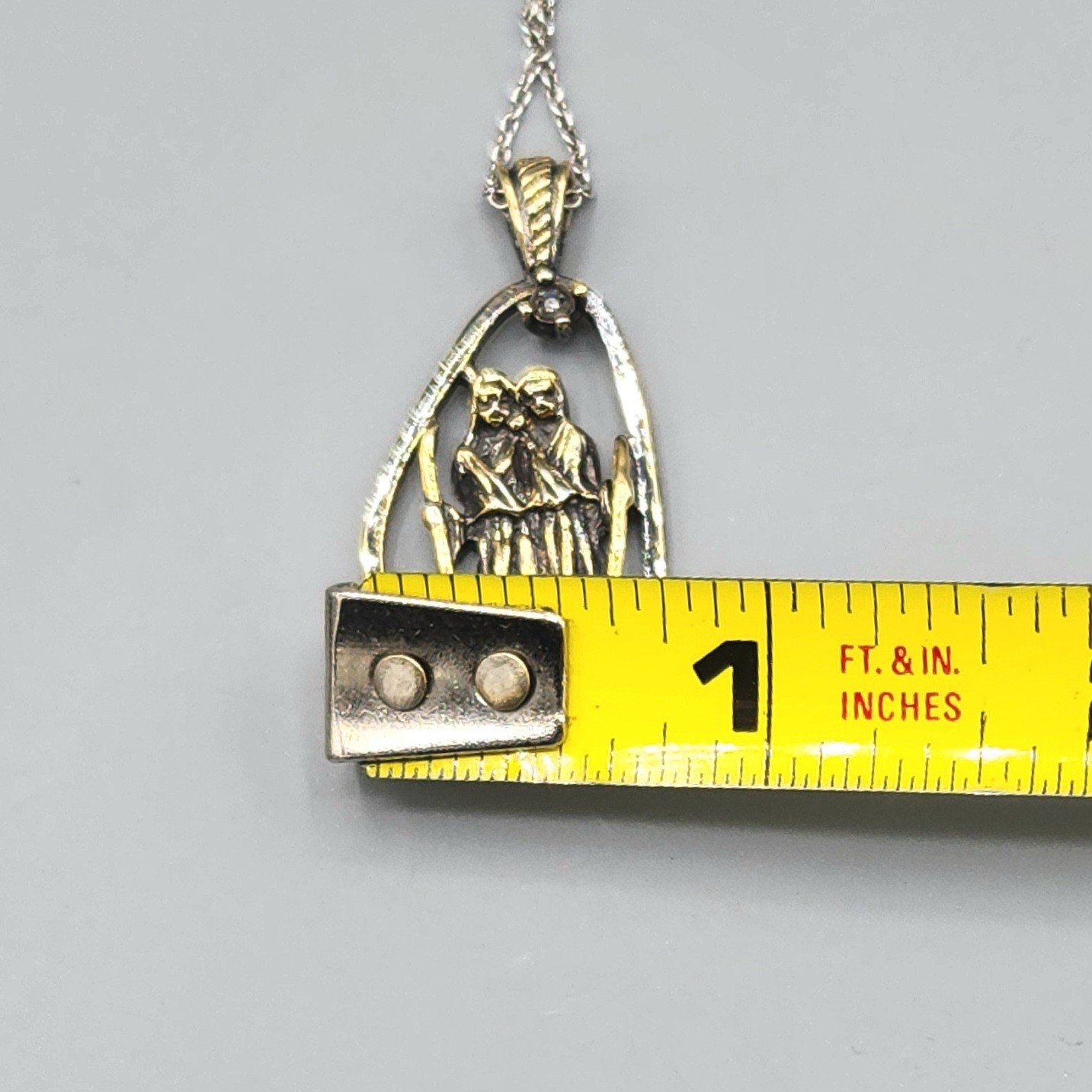 Sterling Silver Vermeil Zodiac Twin Gemini Pendant Chain Necklace 18″ 6.5g