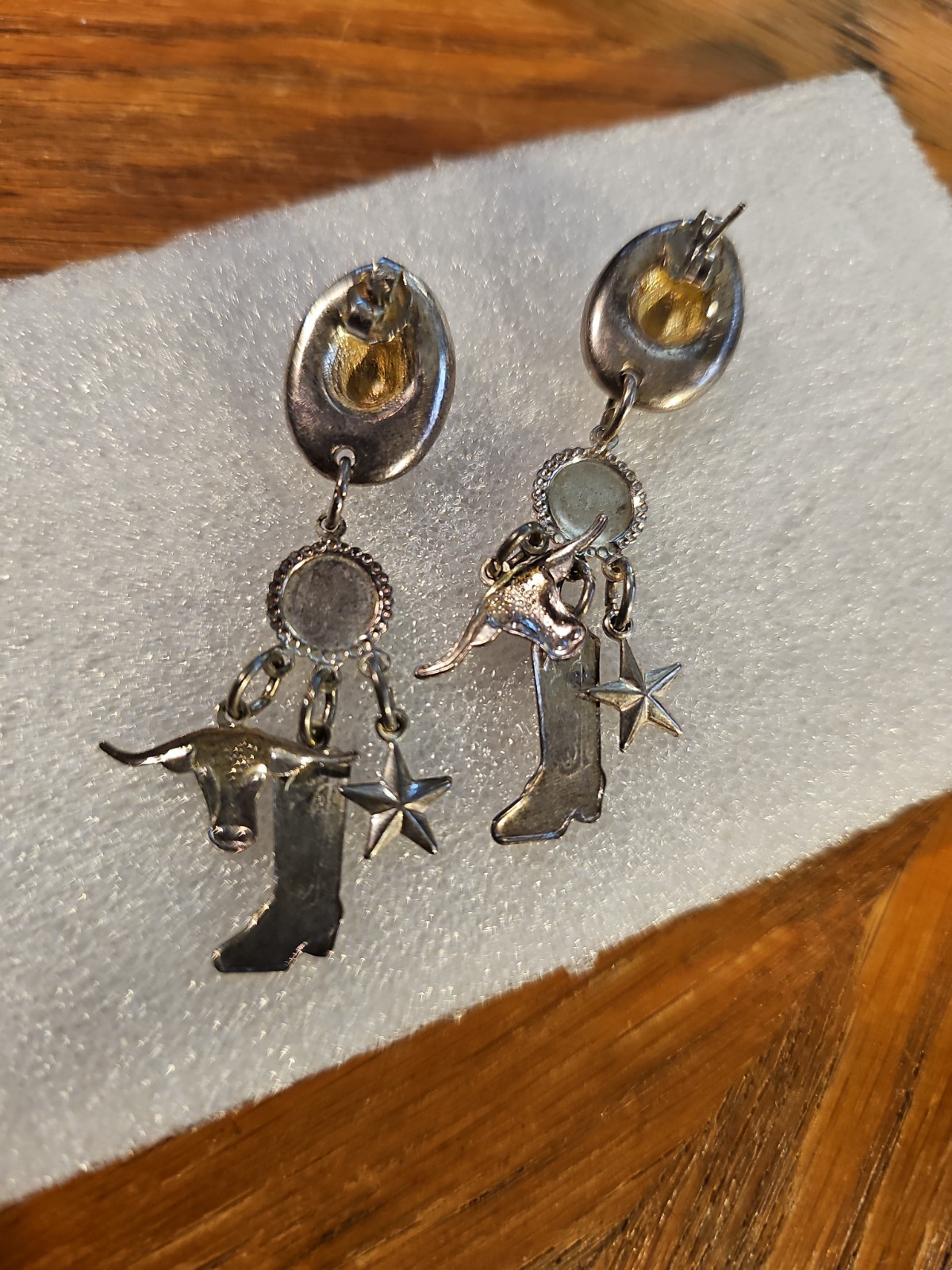 Texas Western Cowgirl Cowboy Dangle Earrings Star Boots Hat Horse Steer Bull