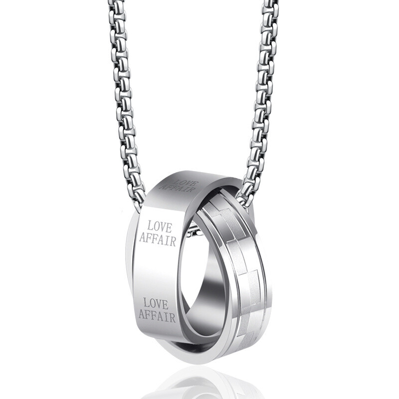 Ring Buckle Stainless Steel Men’s Necklace Stainless Steel Pendant Men’s Jewelry