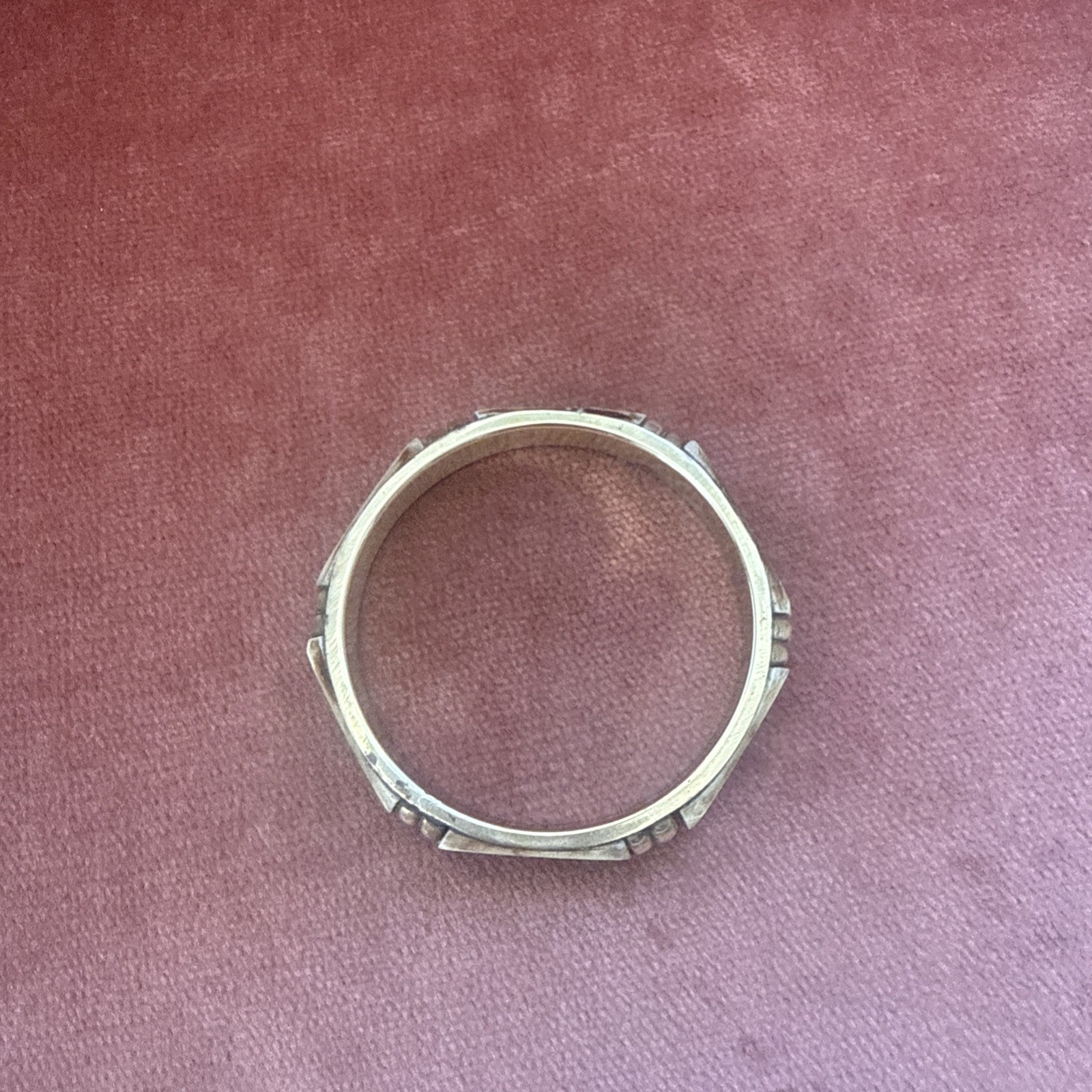 VINTAGE ! REAL BONE & Solid BRASS BANGLE BRACELET GOLD Tone