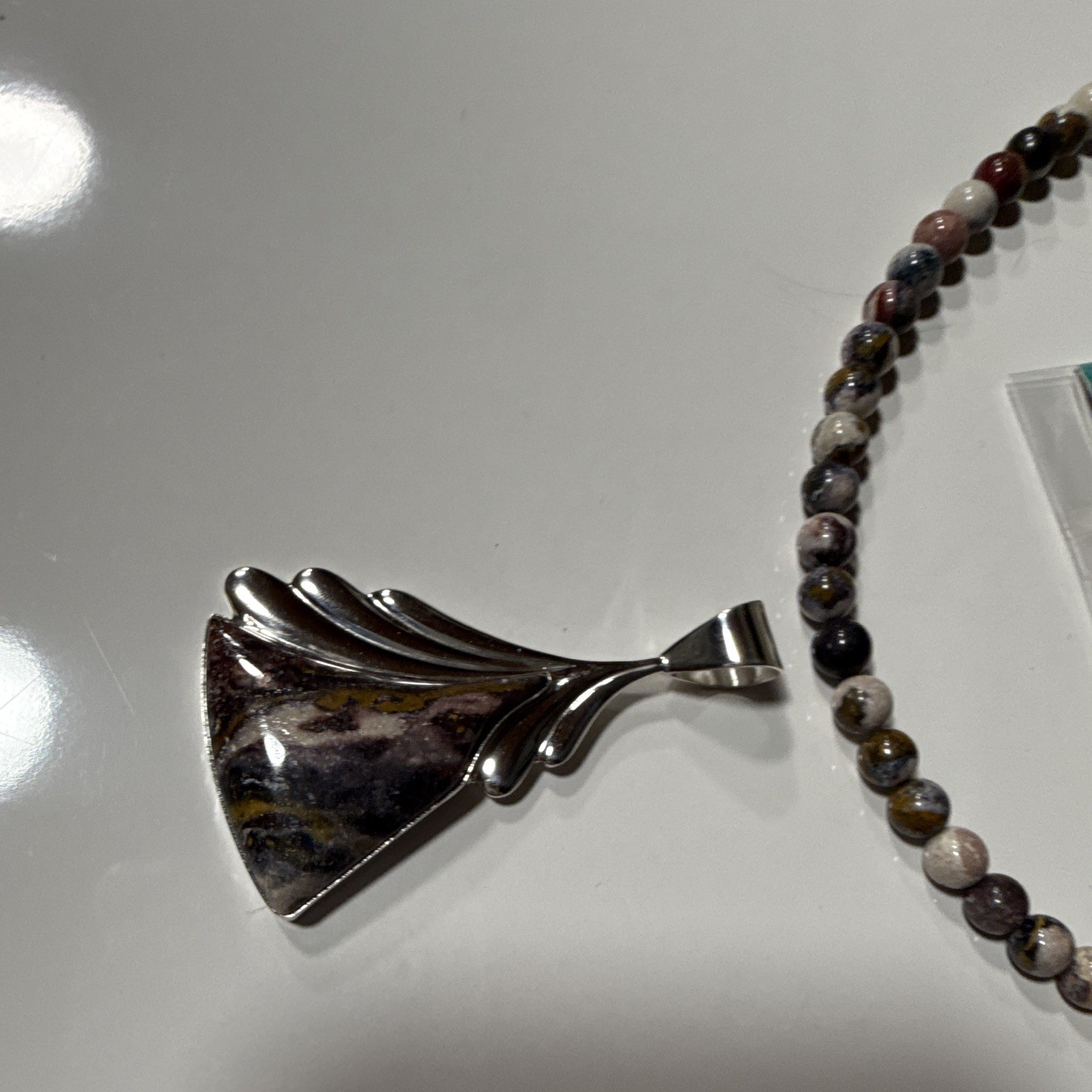 Jay King Multicolor Jasper Beaded Charm Pendant Necklace Silver Adjustable Hook