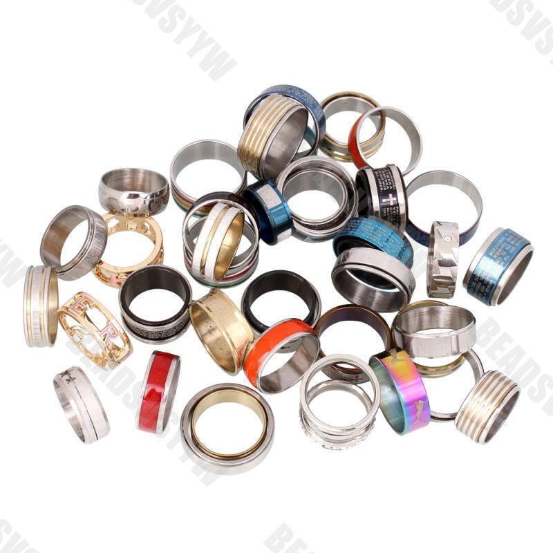 50 X Wholesale Bulk Lot Mixed Stainless Steel Rings Men’s Women’s Band Ring USA