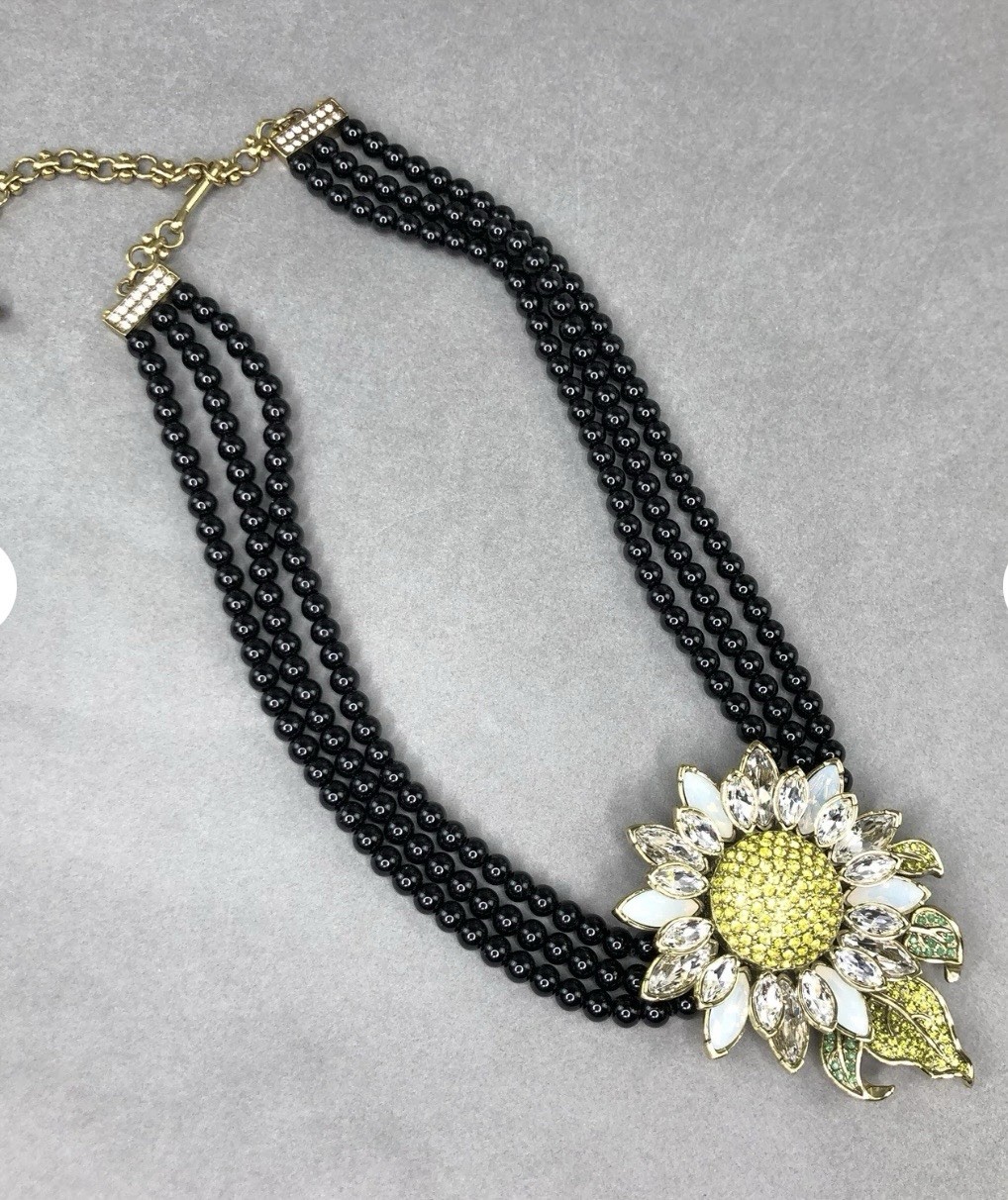 Rare HEIDI DAUS signed statement collar necklace – Sunflower 🌻
