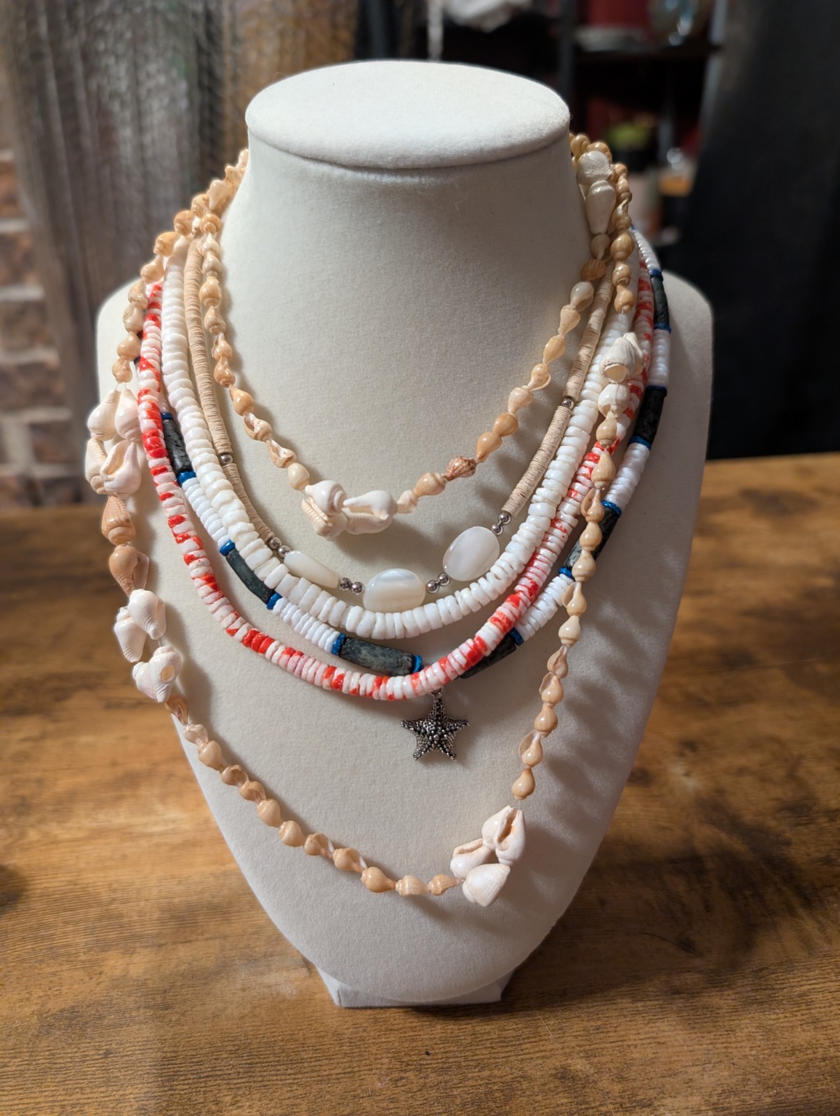 Lot of 5 Shell Puka Shell Necklaces Good Variety Multicolored 90s Y2K