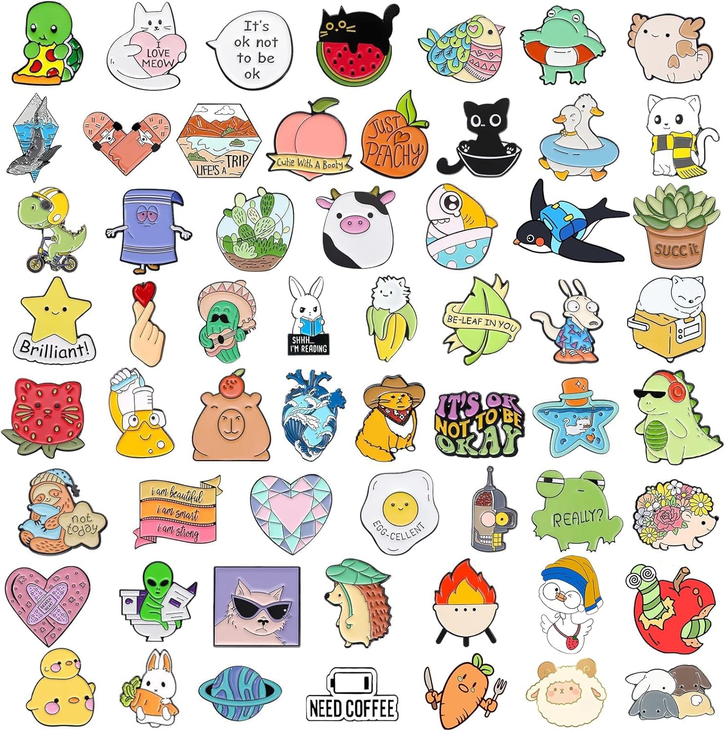 20/30/50/80pcs Cartoon Enamel Pins Bulk Set Lapel Badge Brooch Lot