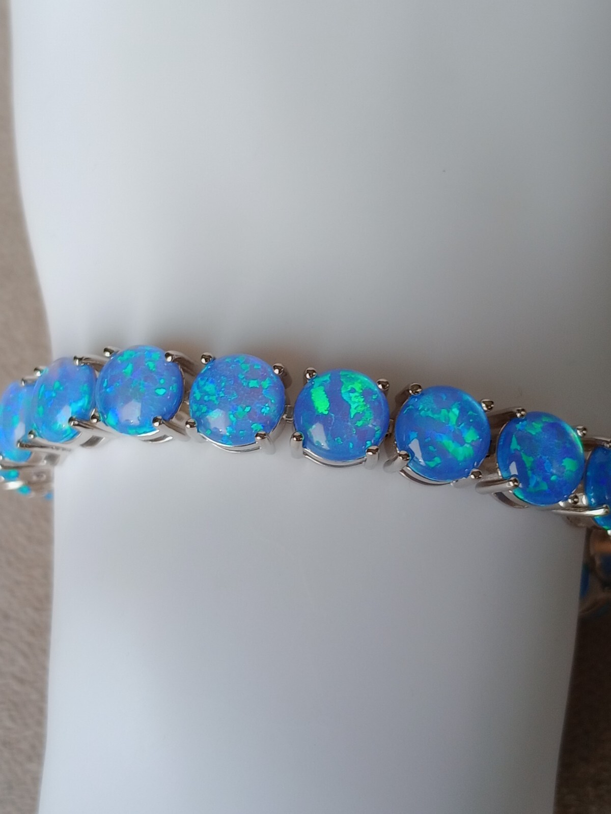 White Opal Tennis Bracelet | Eye-Catching Bracelet | Opal Jewelry | Opal